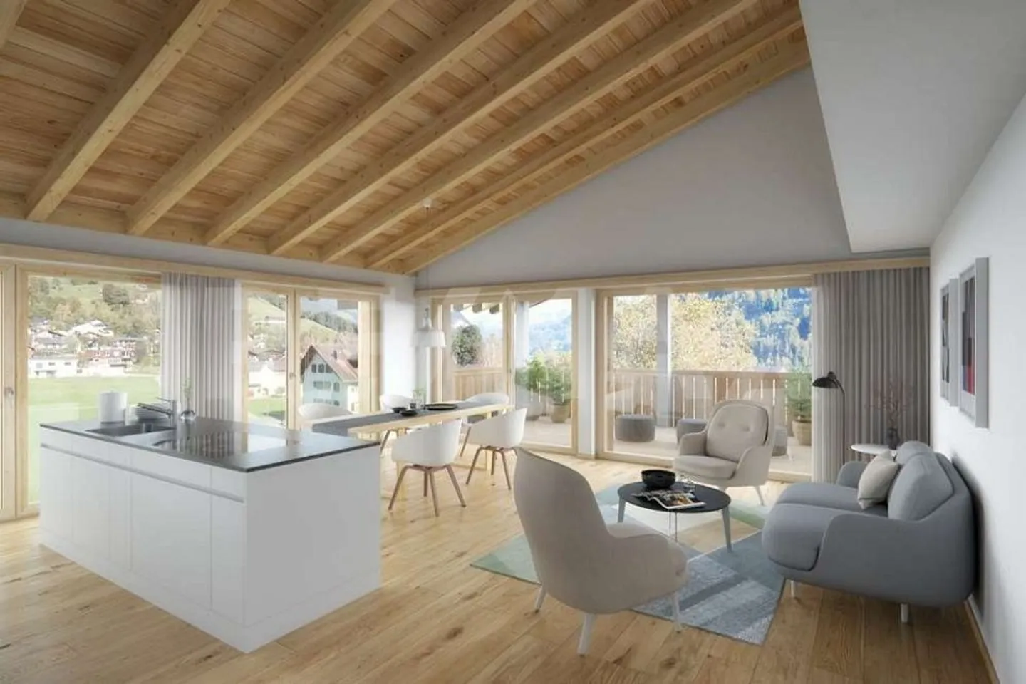 Habitat économe en énergie Garglas.ch : appartement de 3½ pièces C8 avec part de l'énergie solaire - Photo 1 sur 13