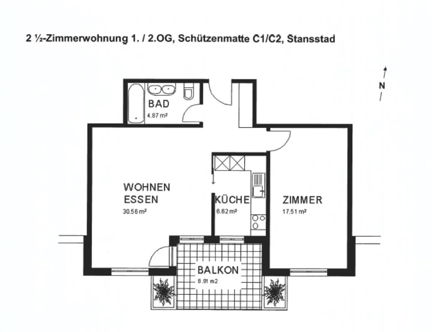 2.5-room apartment in a central location in Stansstad - Photo 6 of 6