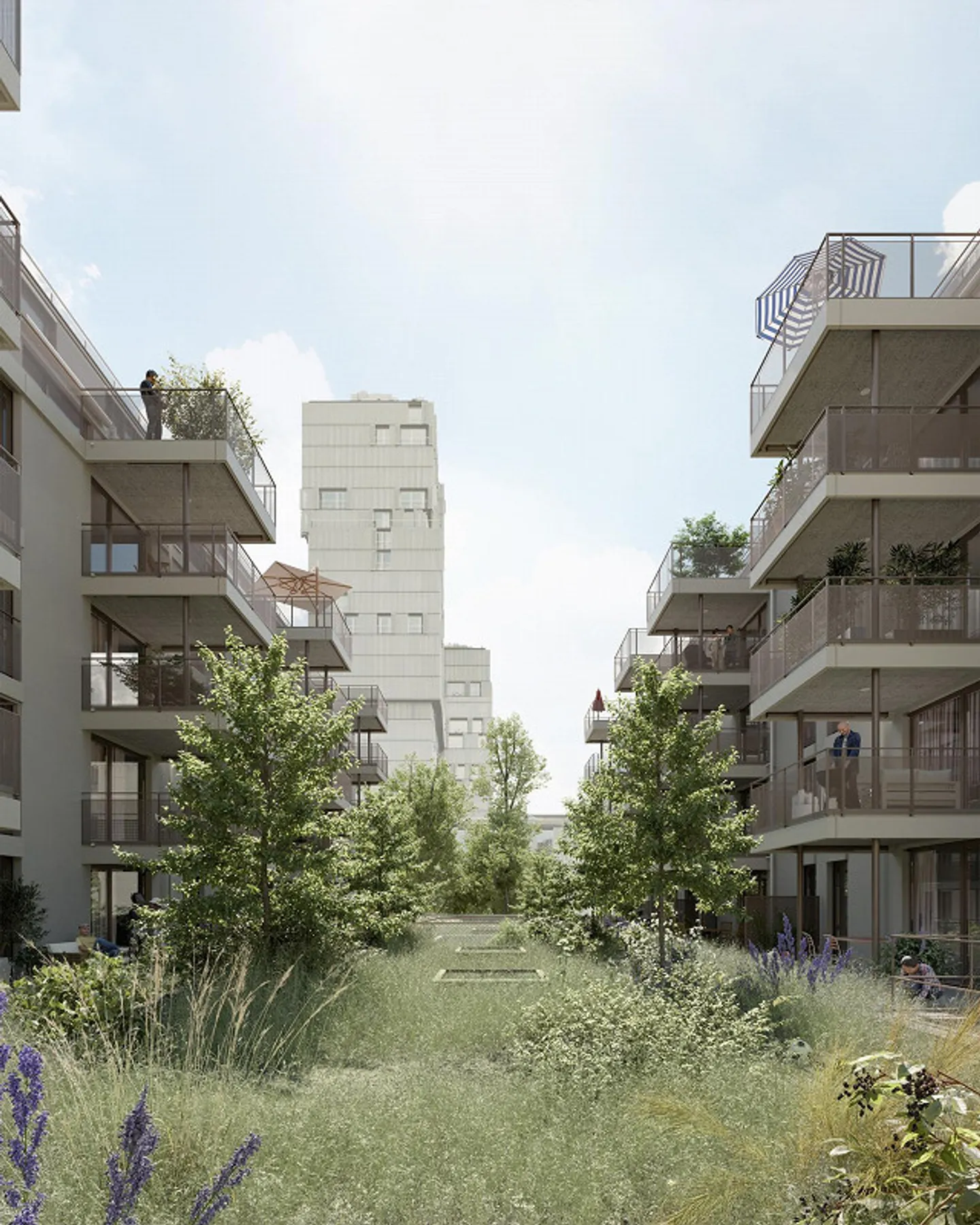 Nouvelle construction Gundeli - Terrasse calme dans la cour - Photo 1 sur 3