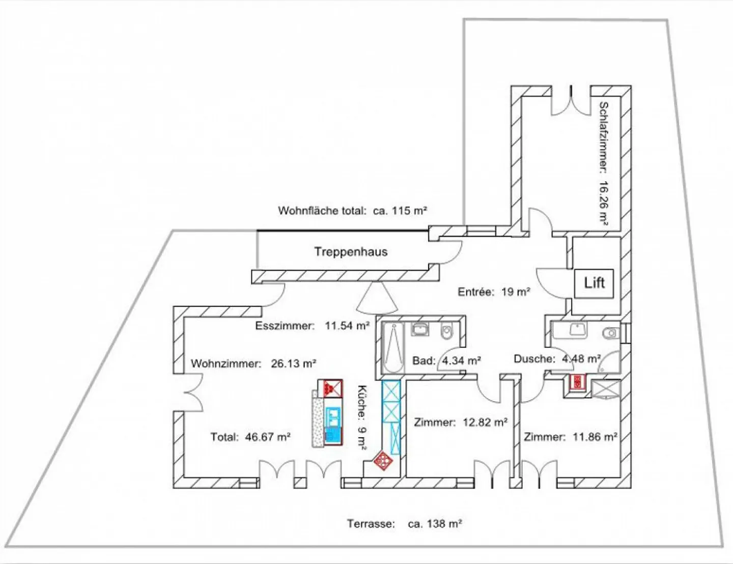 Penthousewohnung im Zentrum von Rebstein - Foto 11 von 11