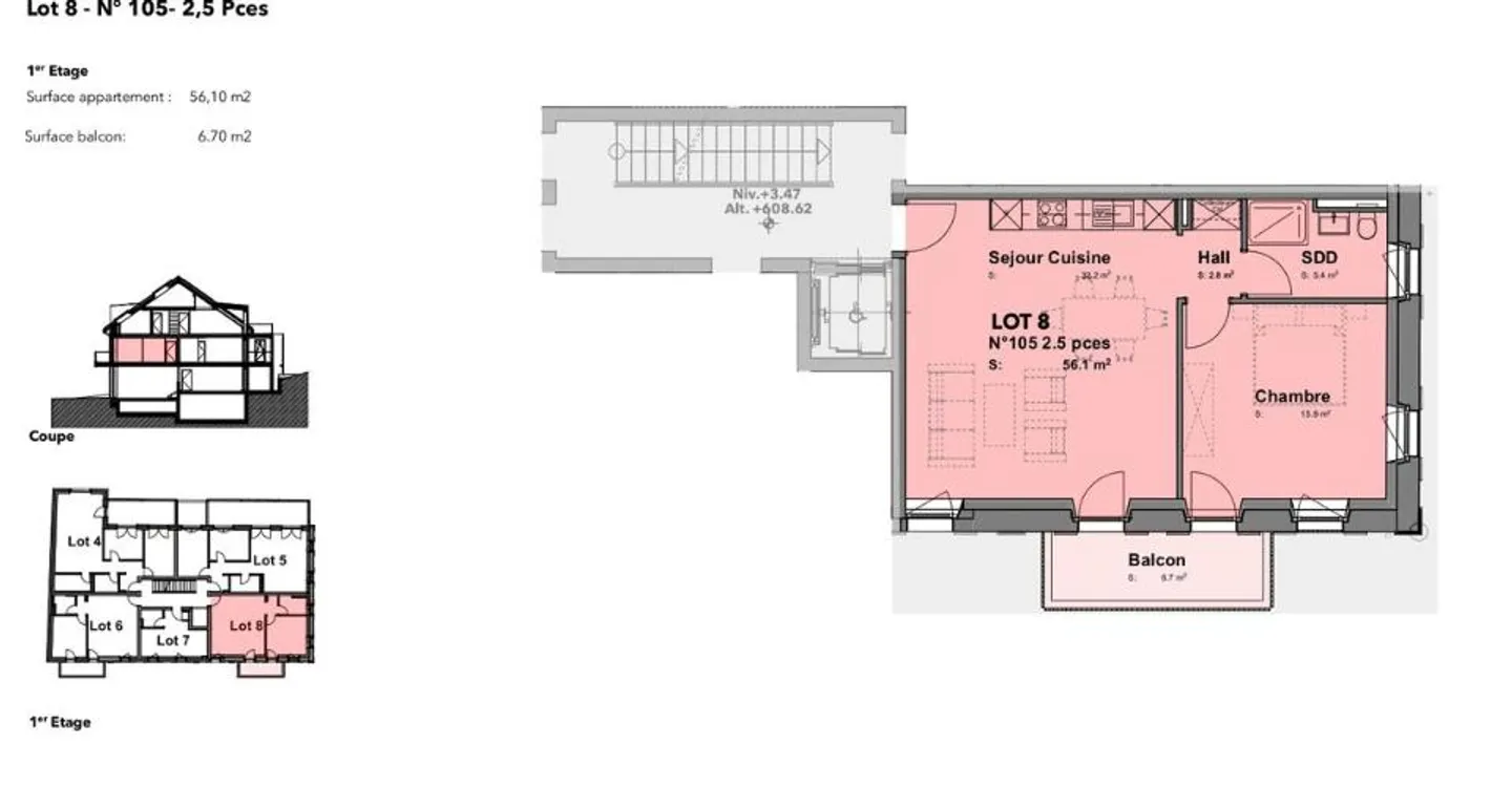 Lot n°8 - Nuovo appartamento di 2,5 locali nel cuore di Cheseaux-sur-Lausanne - Foto 6 di 11