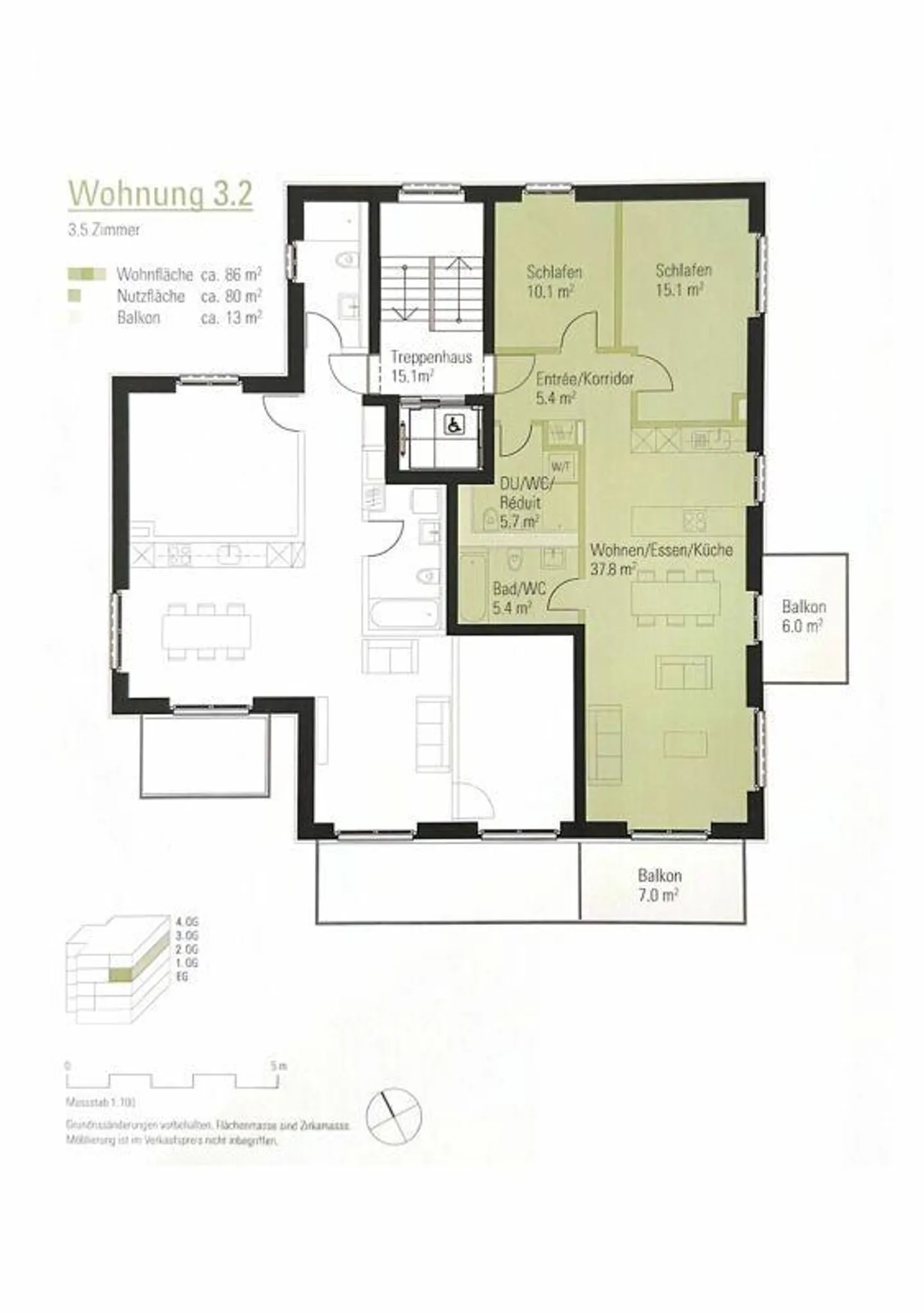Helle und moderne 3.5-Zimmer-Wohnung - Foto 5 di 5