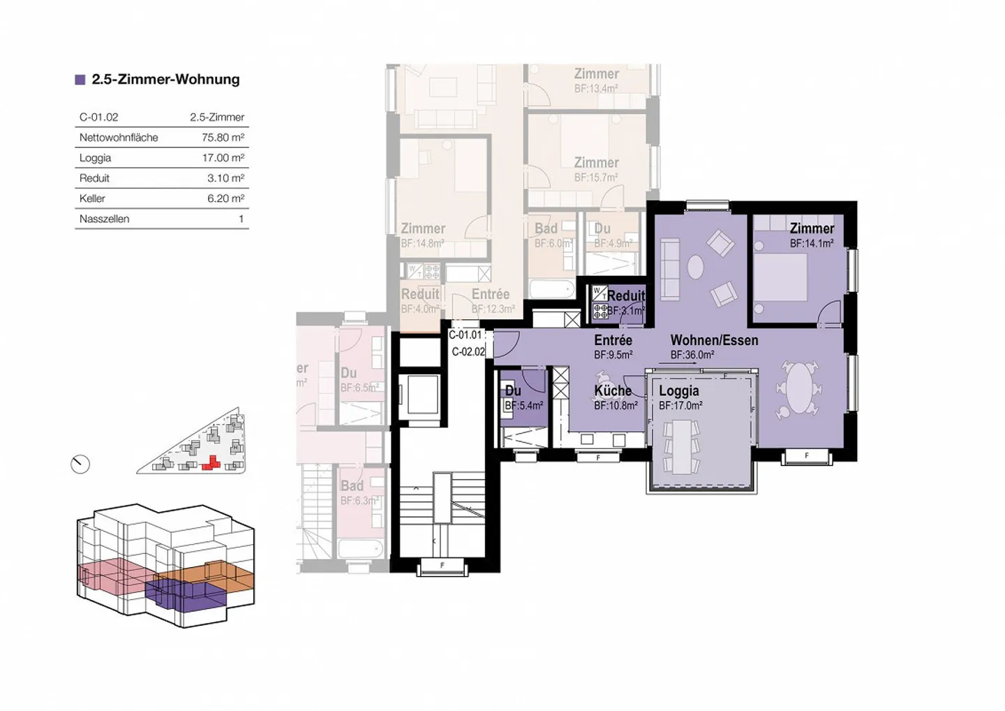 Nouvel appartement de 2,5 pièces avec terrasse de 17 m² - Photo 2 sur 4