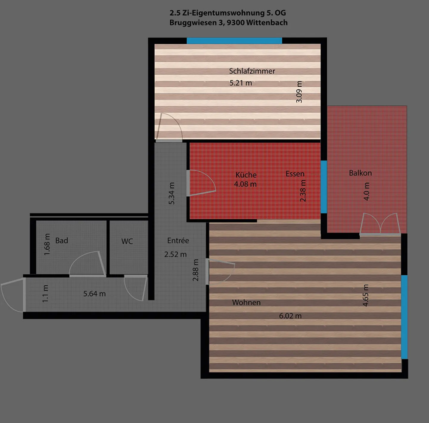 grosszügie 2.5 Zi-Wohnung mit attraktivem Grundriss - Photo 4 sur 4