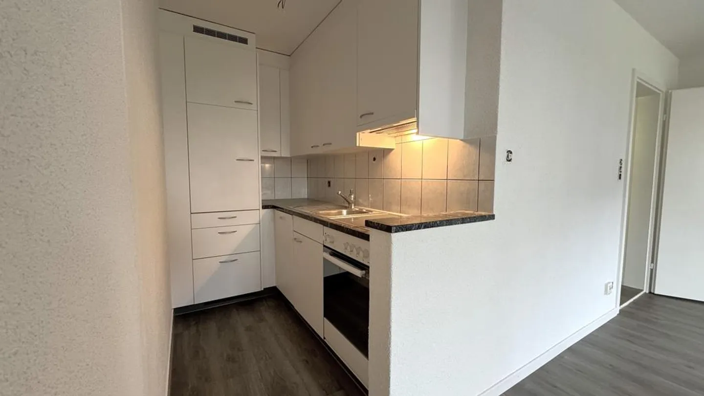 Appartement 2 pièces partiellement rénové avec vue sur la prairie - Photo 2 sur 9