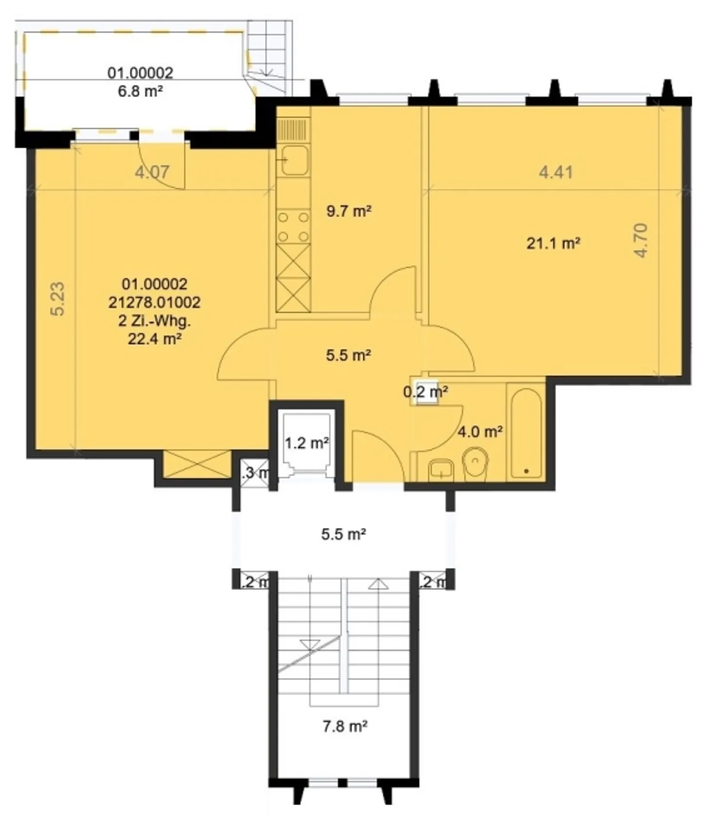 Ampio appartamento di 2 stanze di 62 m² al 1° piano - Foto 9 di 9