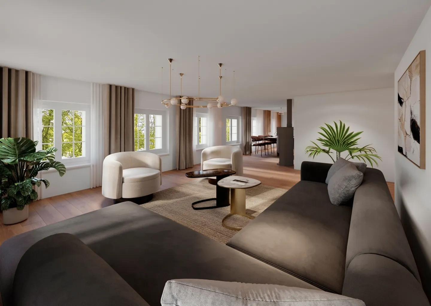 Appartement spacieux de 4,5 pièces avec balcon (étage supérieur rest.) - Photo 2 sur 7