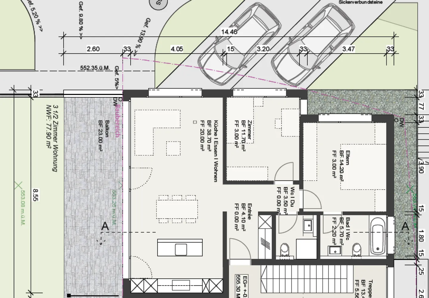 Appartamento giardino attraente di 3,5 stanze - Foto 9 di 9