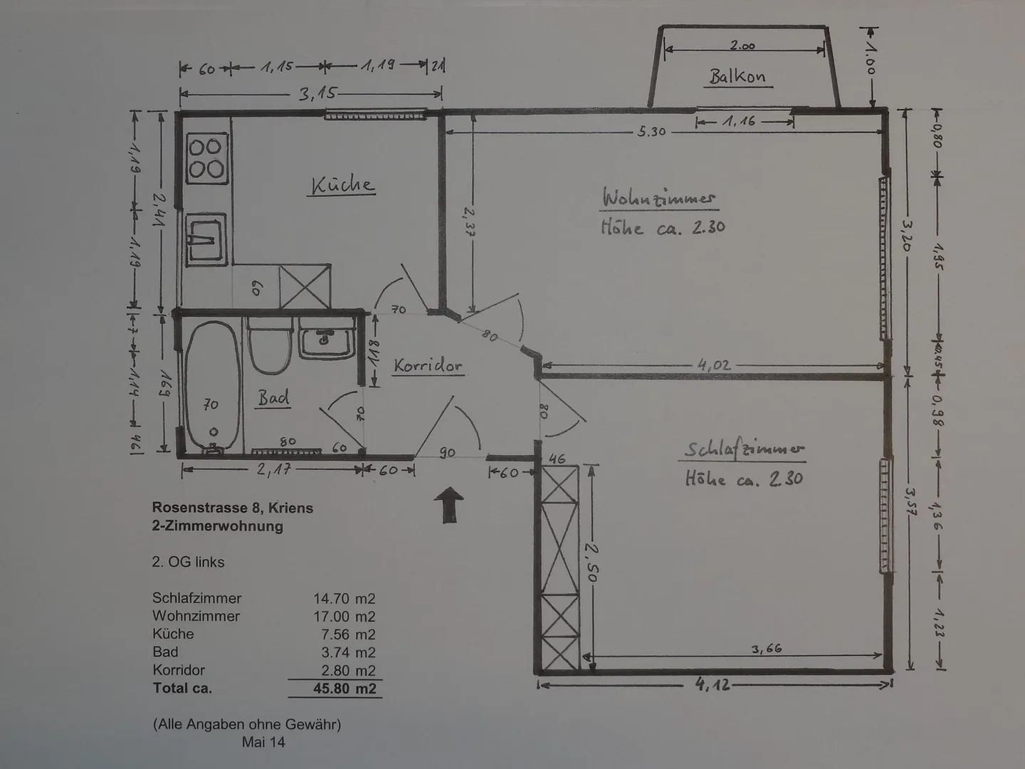 Helle 2-Zimmerwohnung in Kriens - Foto 6 von 7