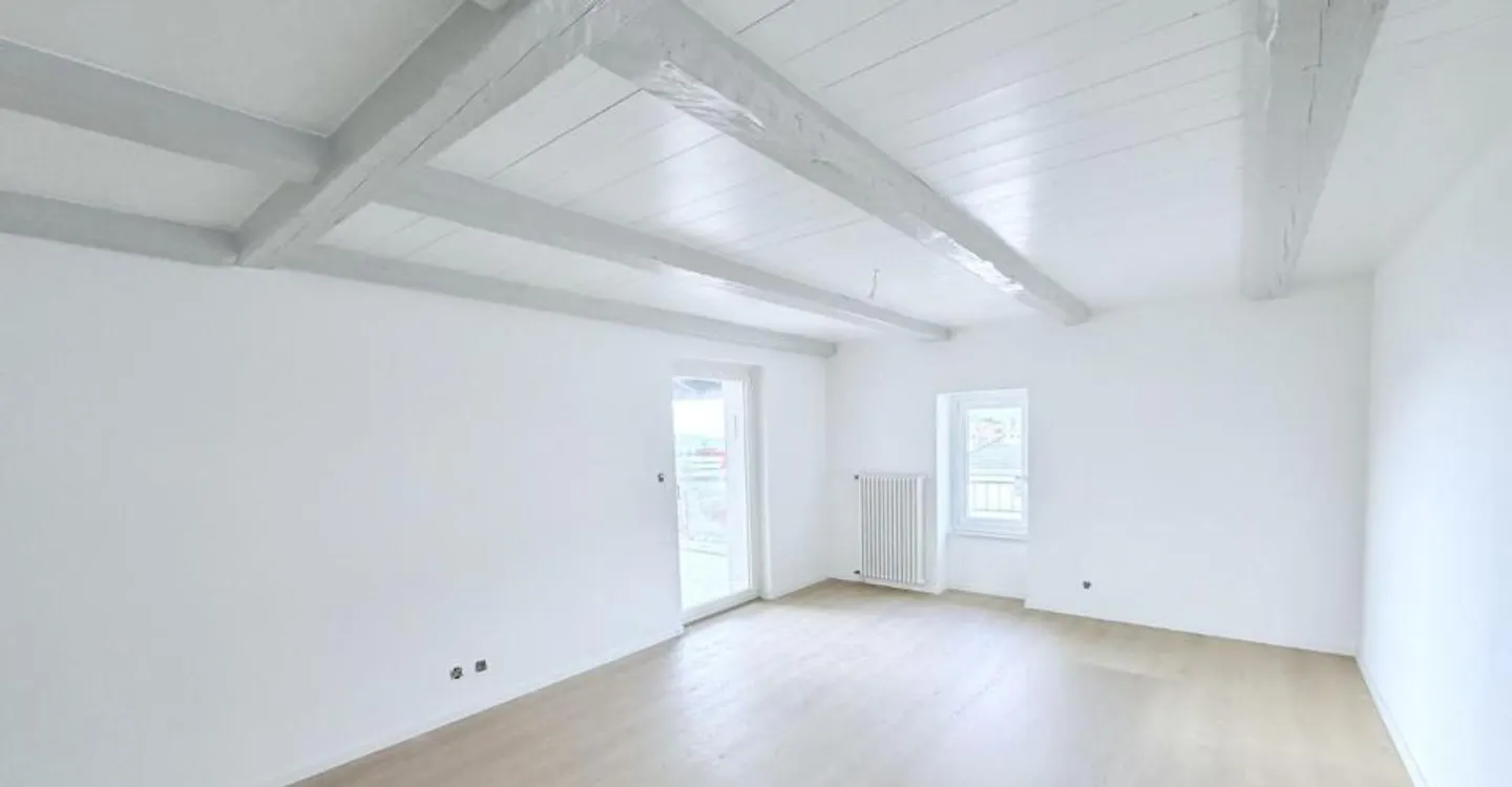 APPARTEMENT DE 4.5 PIÈCES ENTIÈREMENT RÉNOVÉ AVEC TERRASSE ET VUE SUR LA VALLÉE - Foto 2 von 9