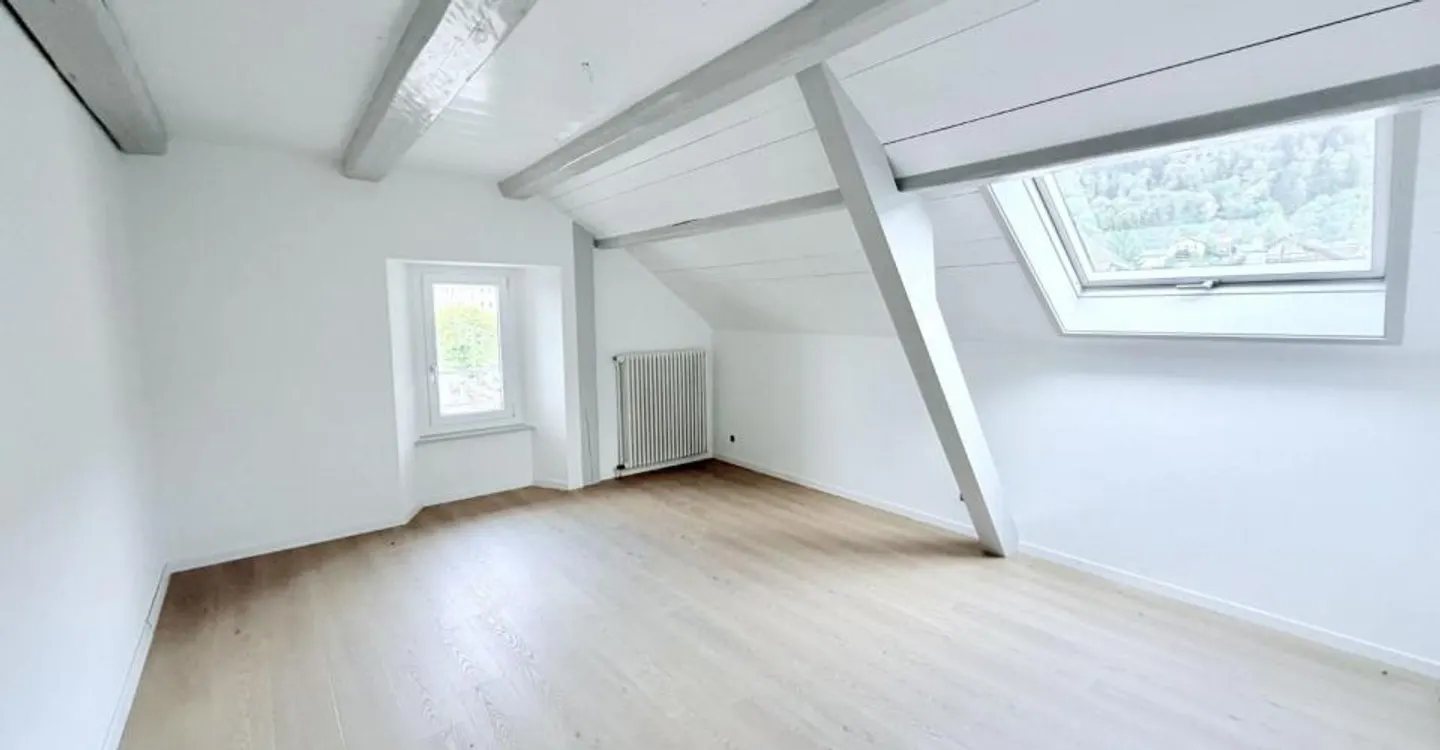APPARTEMENT DE 4.5 PIÈCES ENTIÈREMENT RÉNOVÉ AVEC TERRASSE ET VUE SUR LA VALLÉE - Foto 3 von 9