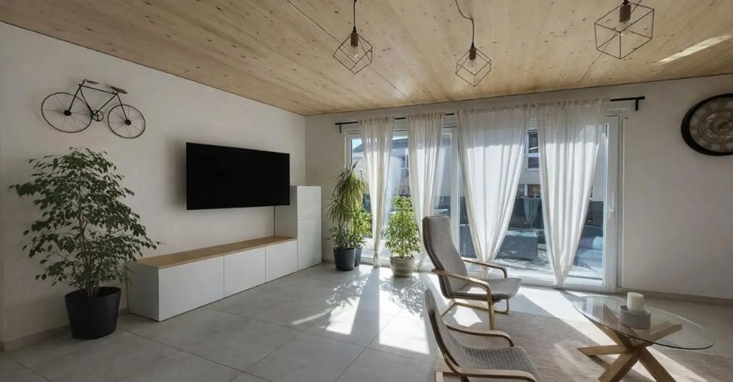 Superbo appartamento moderno di 4,5 locali con terrazza, posto auto interno e posto auto esterno. - Foto 1 di 12