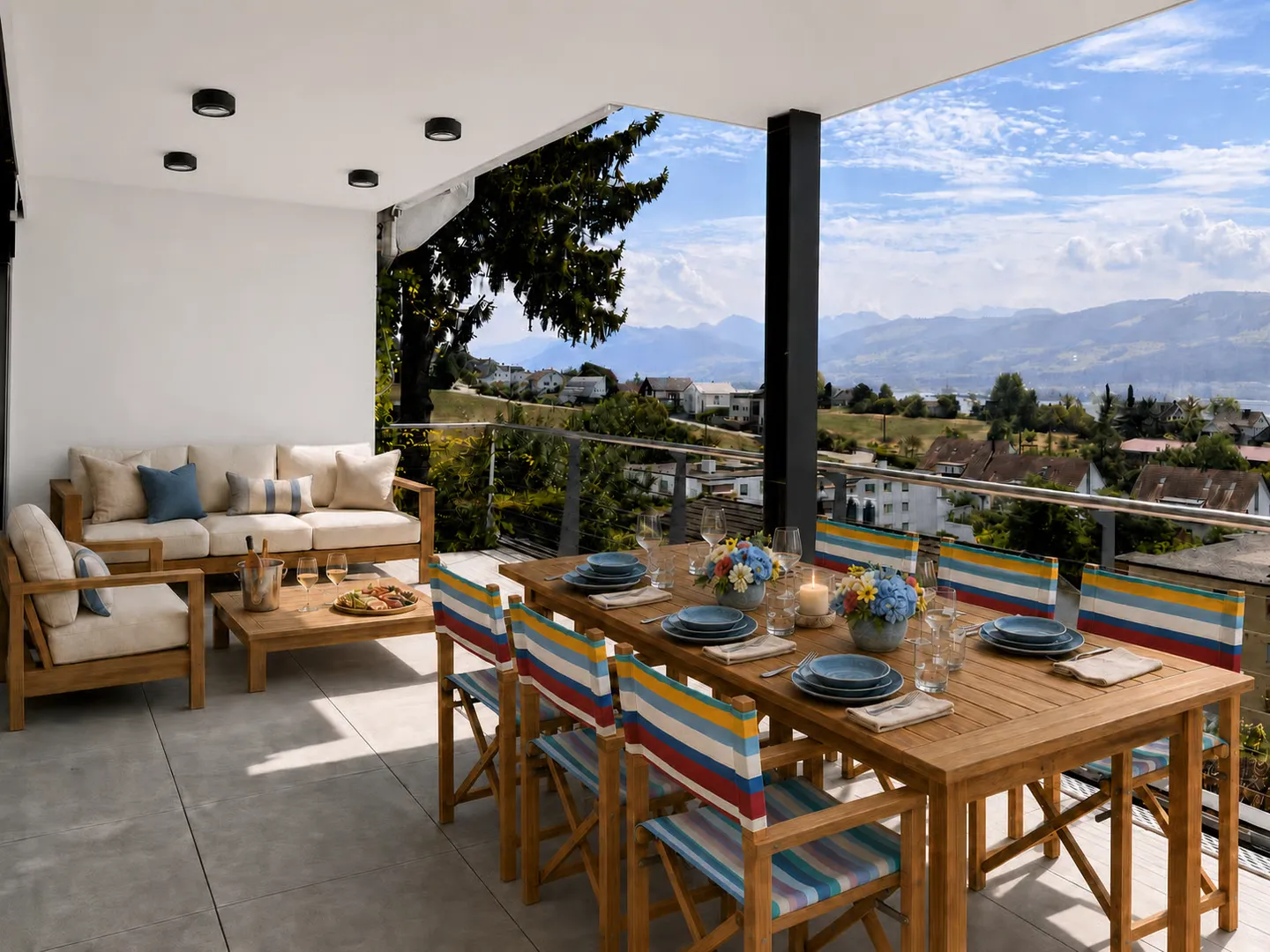 VUE PANORAMIQUE INCONSTRUCTIBLE – APPARTEMENT DE 5½ CHAMBRES SUR LE LAC DE ZURICH - Photo 10 sur 12