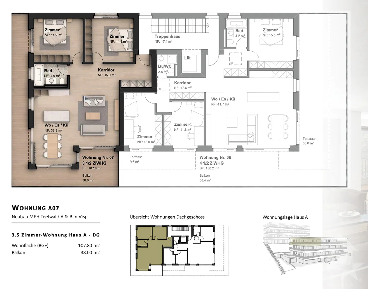 Nuovo appartamento di 3,5 stanze in posizione privilegiata - Foto 9 di 12