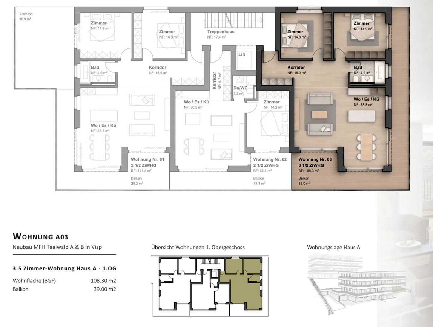 Nuovo appartamento di 3,5 stanze in posizione privilegiata - Foto 11 di 12