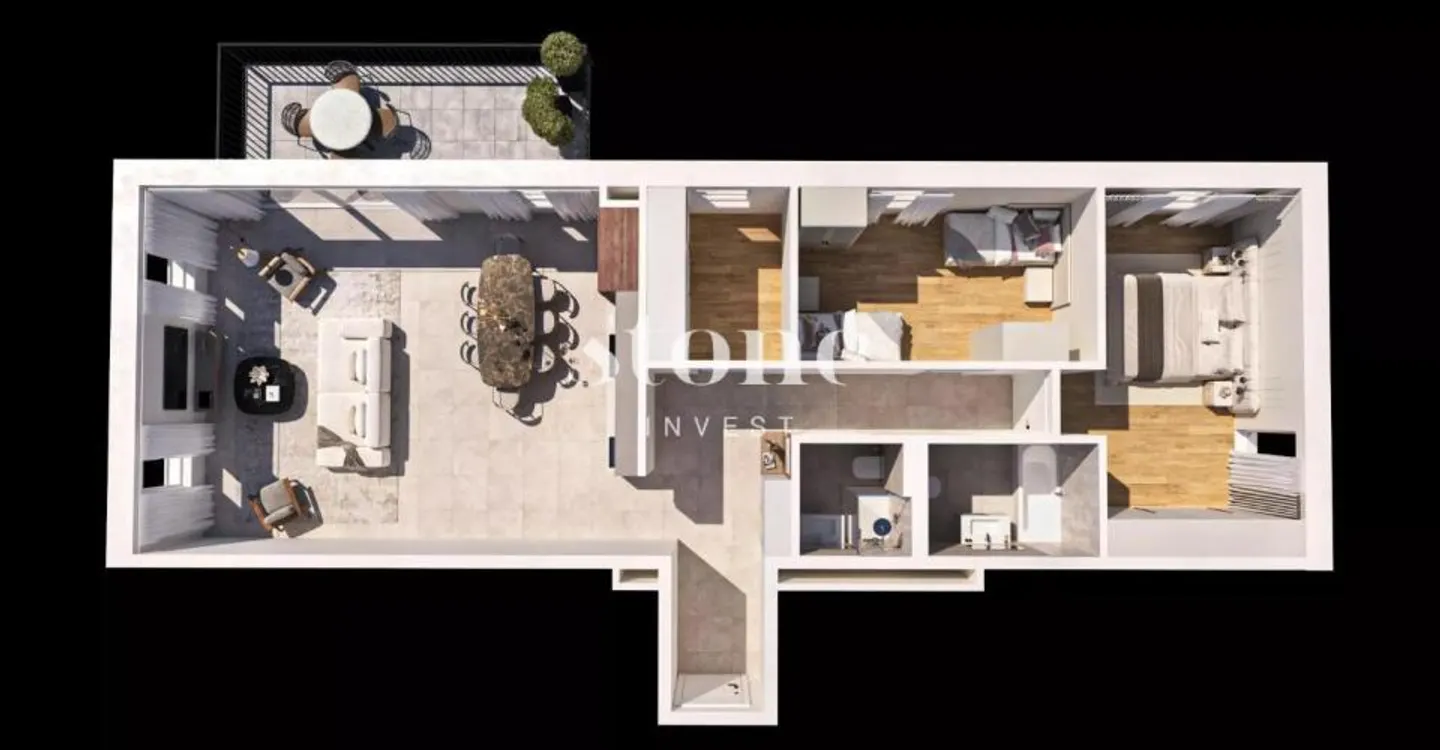 Modern Apartment with Terrace - Photo 2 of 10