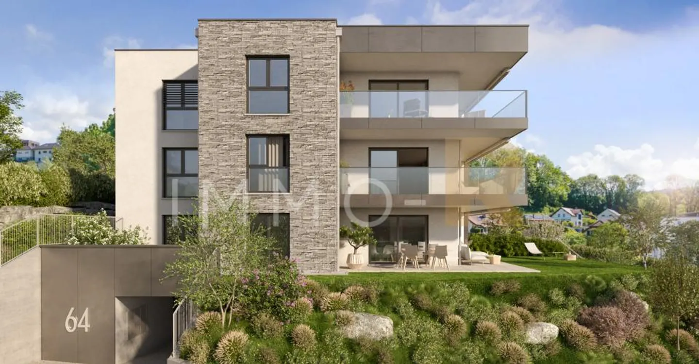 2,5 Zimmer neu mit Garten, nahe Bahnhof, Bus, Attalens, Châtel-St-Denis - Foto 1 von 6