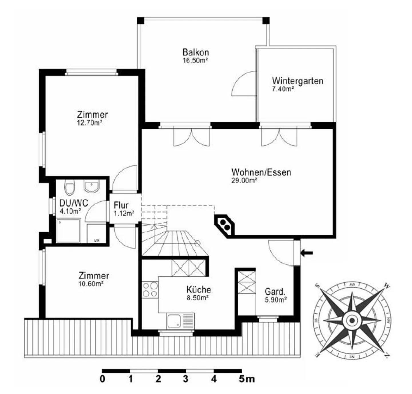 Appartamento maisonette luminoso e grande di 5.5 stanze in affitto - Foto 13 di 14