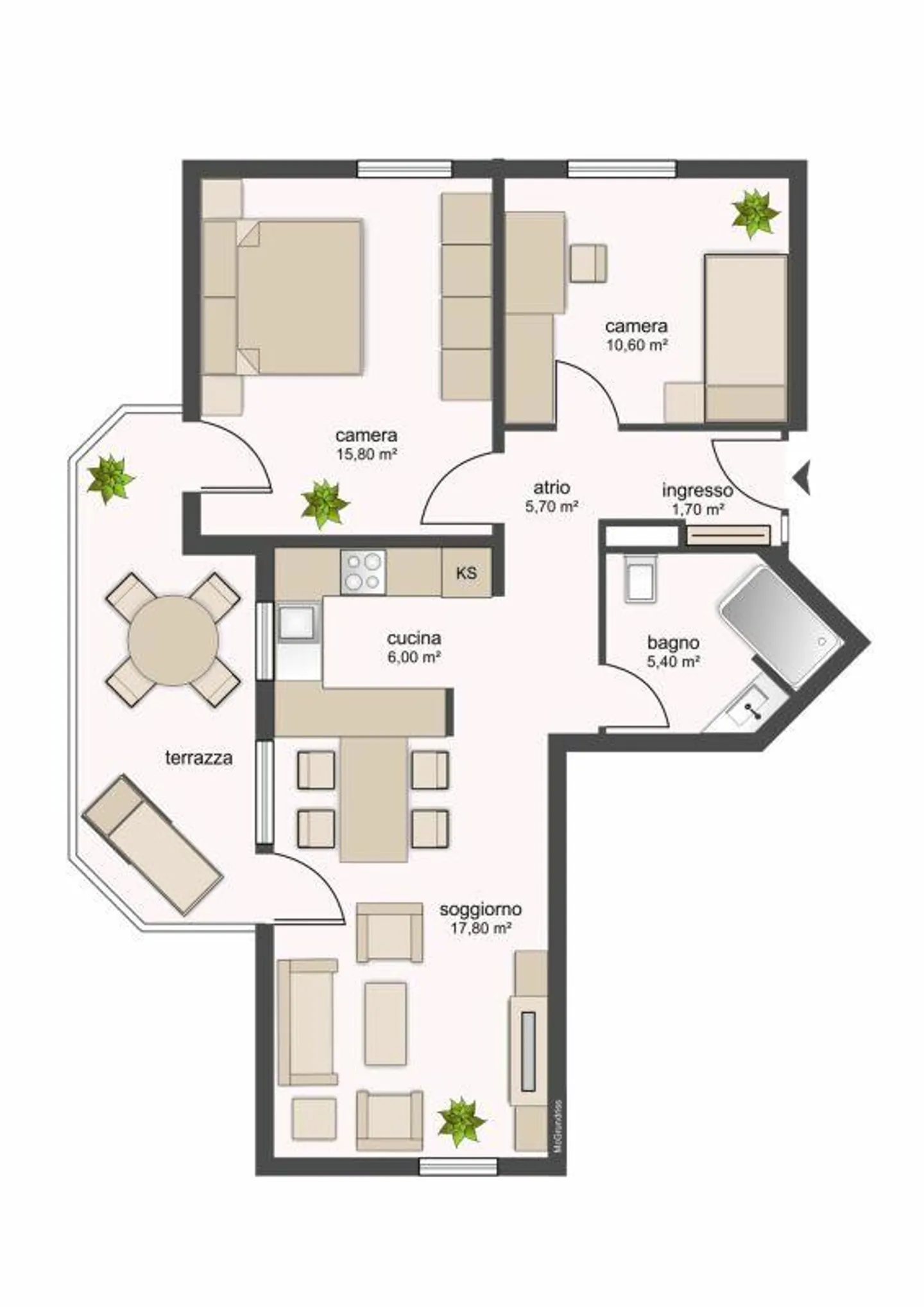 8300, Tenero, Residenza Francesca 7, Wohnung 112 - Foto 1 von 5