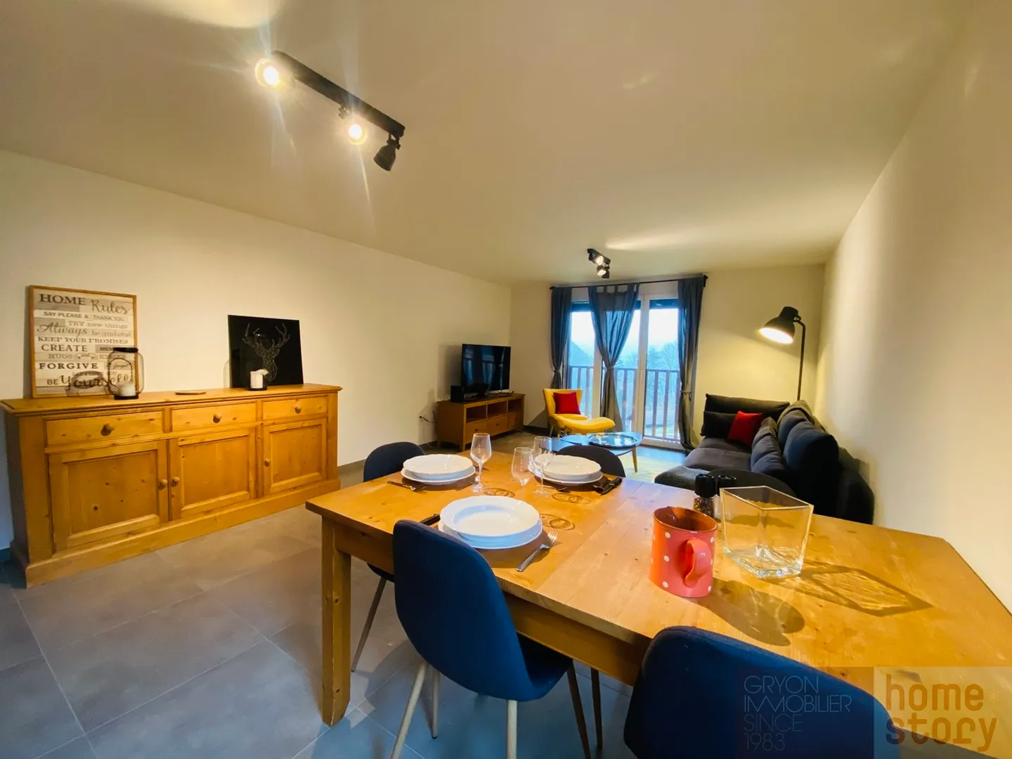 2,5 Zimmer neu und möbliert zur Miete für das Jahr in Gryon - Foto 4 von 9