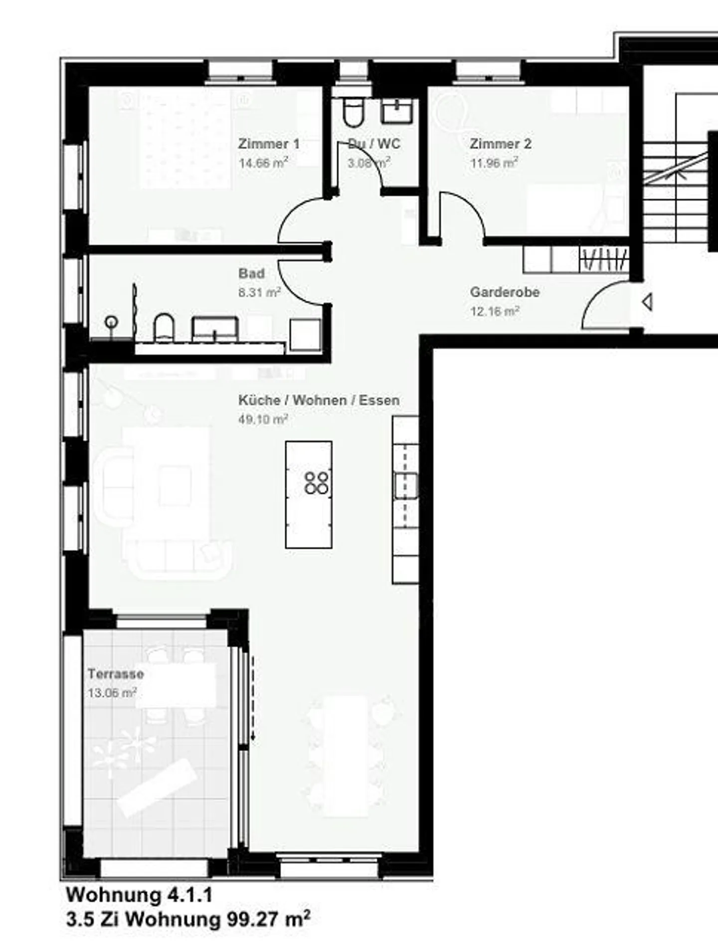 Appartement moderne 3.5 pièces au centre de Münchwilen - Photo 11 sur 11