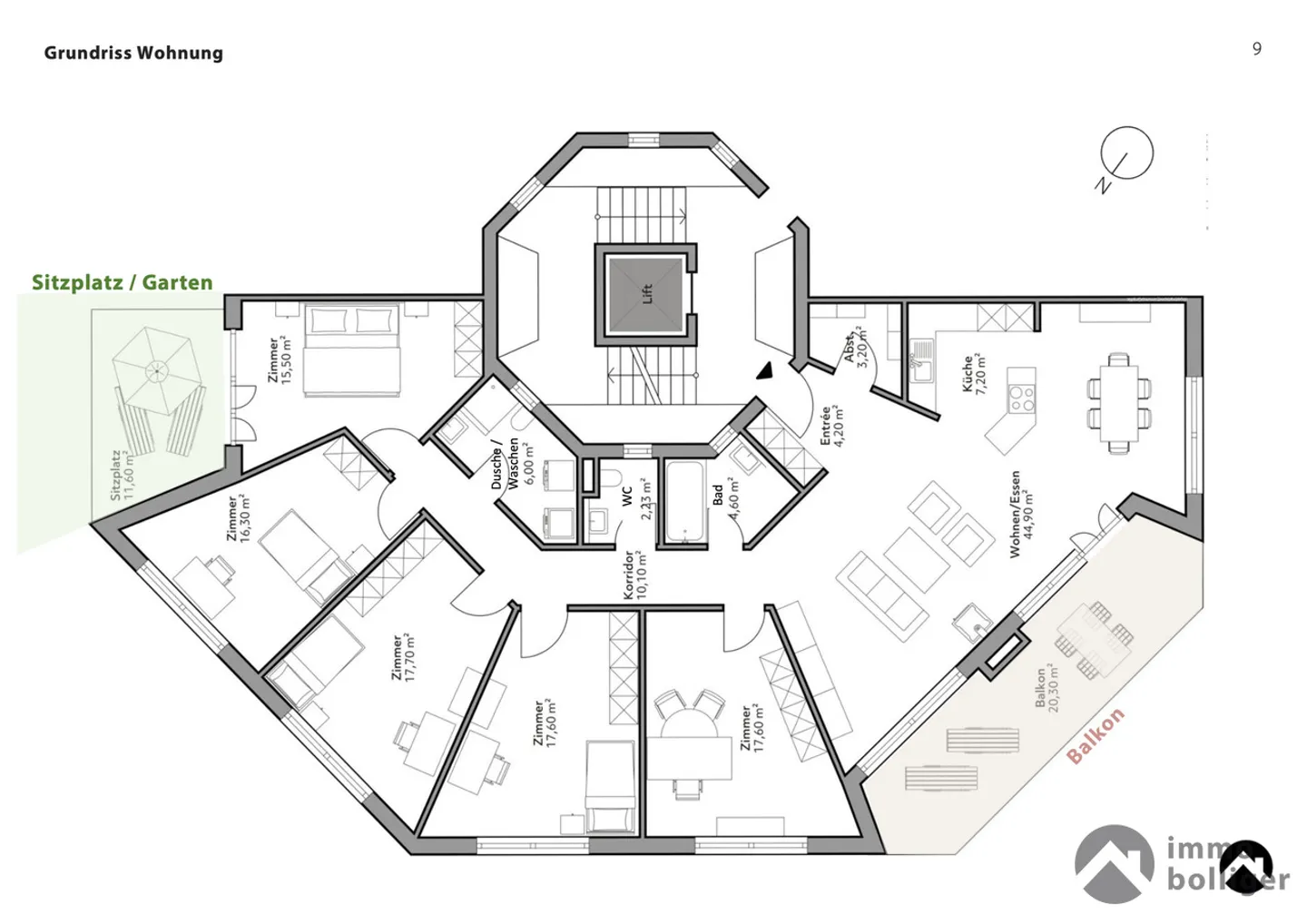 Geräumige Wohnung mit Garten - Foto 12 von 12