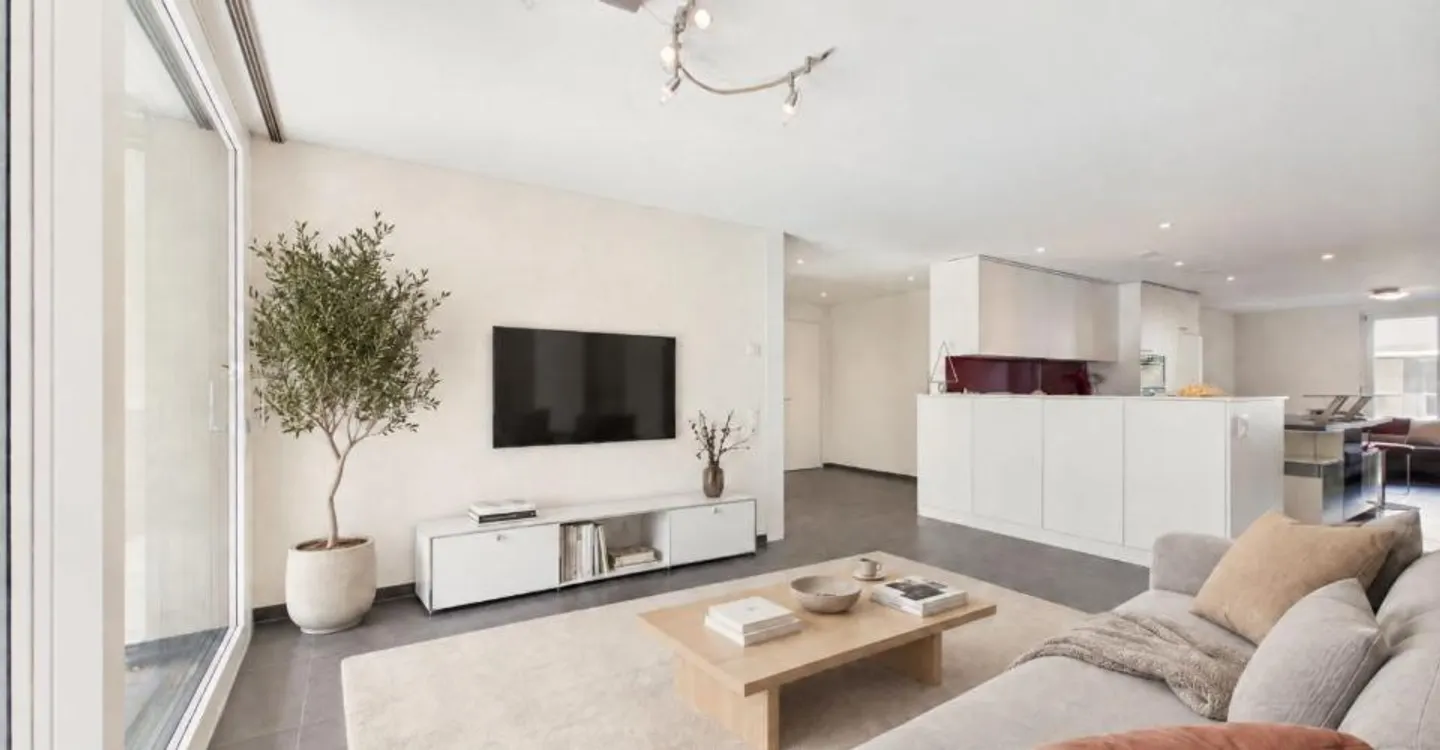 Espace de vie spacieux, cuisine design et standard Minergie ! - Photo 1 sur 12