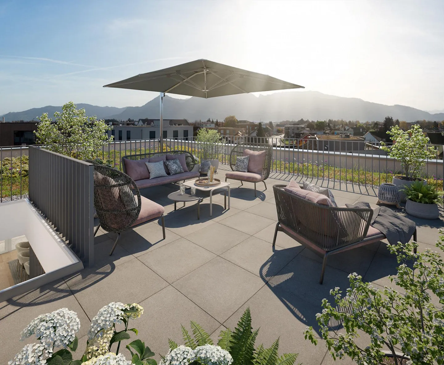 Panoramic view from a 4.5 room penthouse apartment with roof terrace - Photo 2 of 11