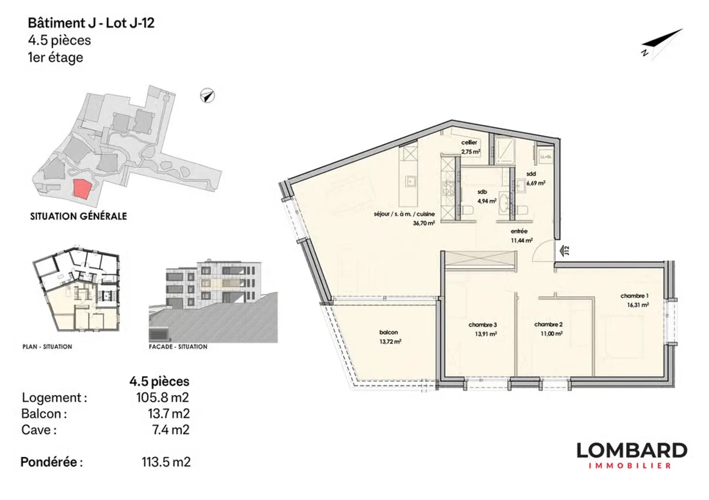 Appartement moderne 4.5 pièces - Photo 6 sur 6