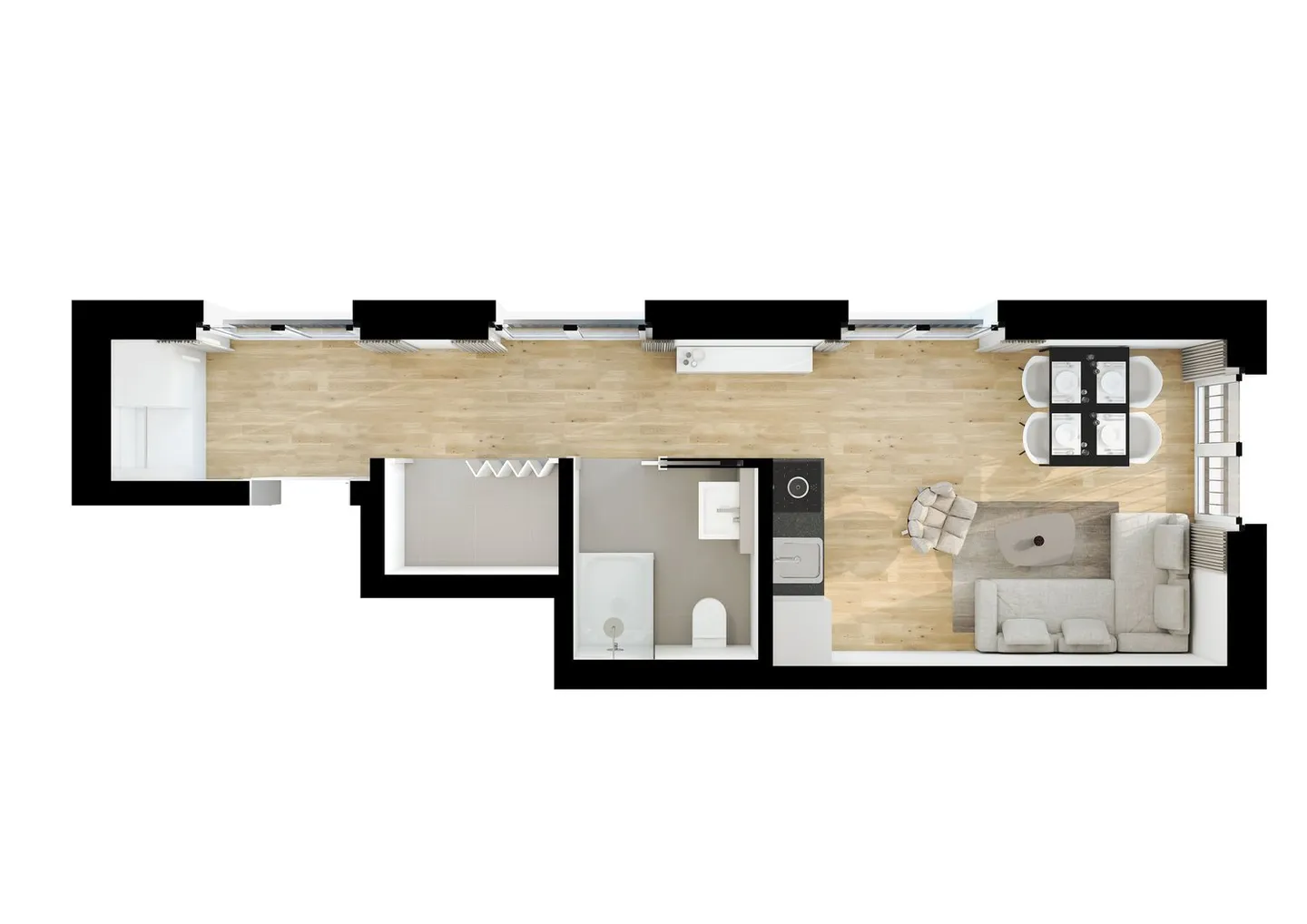 Studio 1.5 pièces meublé, moderne et central, à louer à Dübendorf - Photo 2 sur 7