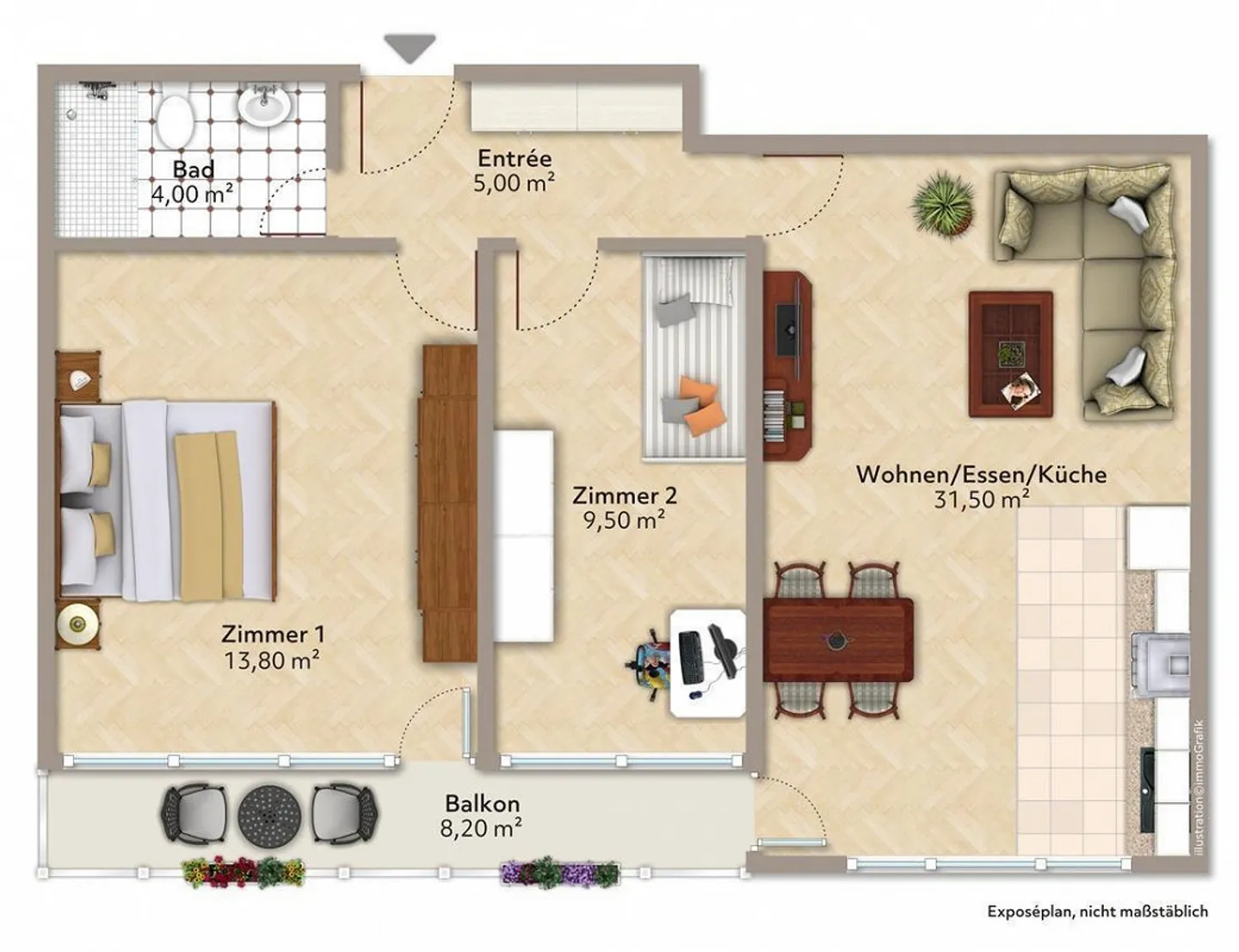 Kernsanierte 3½ Zimmerwohnung mit wunderschöner Bergsicht - Foto 11 von 11