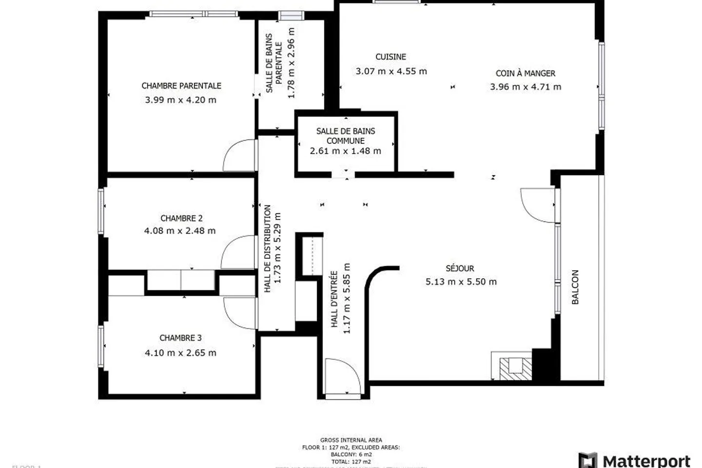 Helle 4.5-Zimmer-Wohnung, komplett renoviert mit Kamin und Südbalkon - Foto 10 von 10