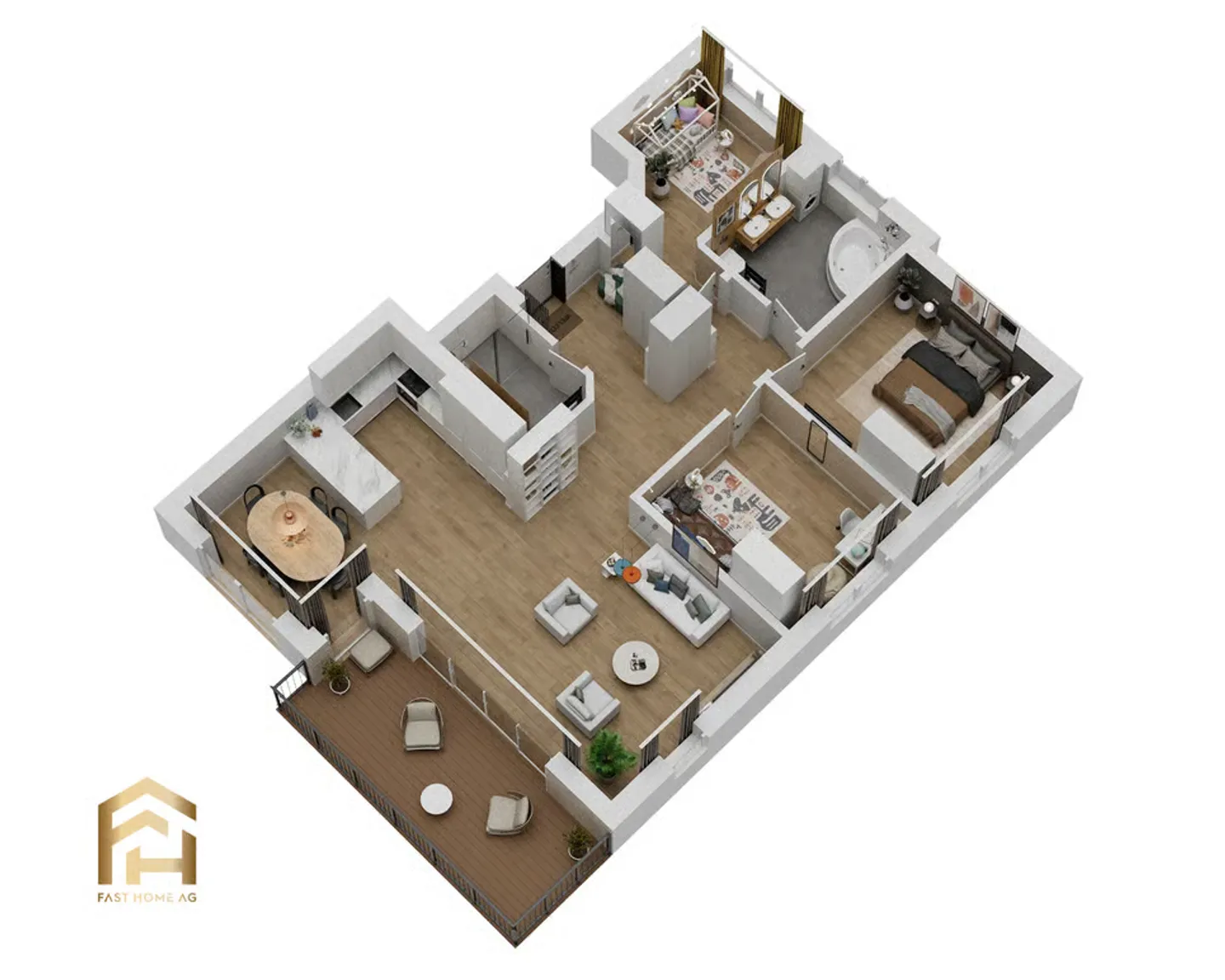 Spacious 4.5-room new apartment with southeast balcony - Photo 11 of 13