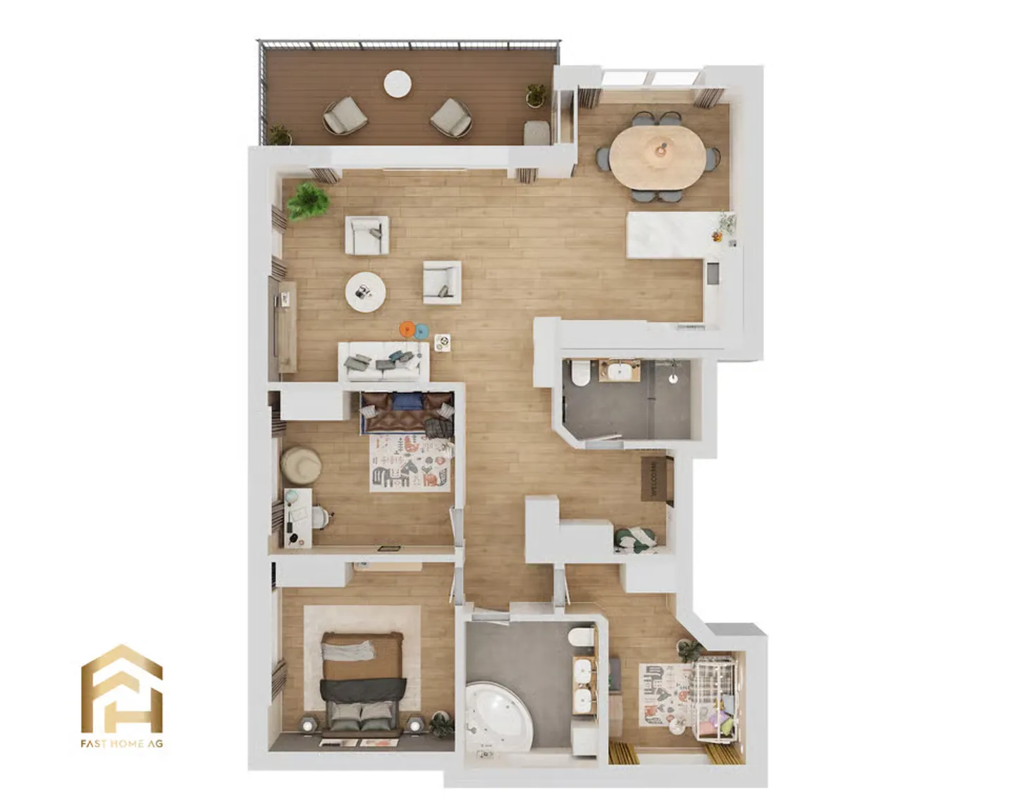 Spacious 4.5-room new apartment with southeast balcony - Photo 12 of 13