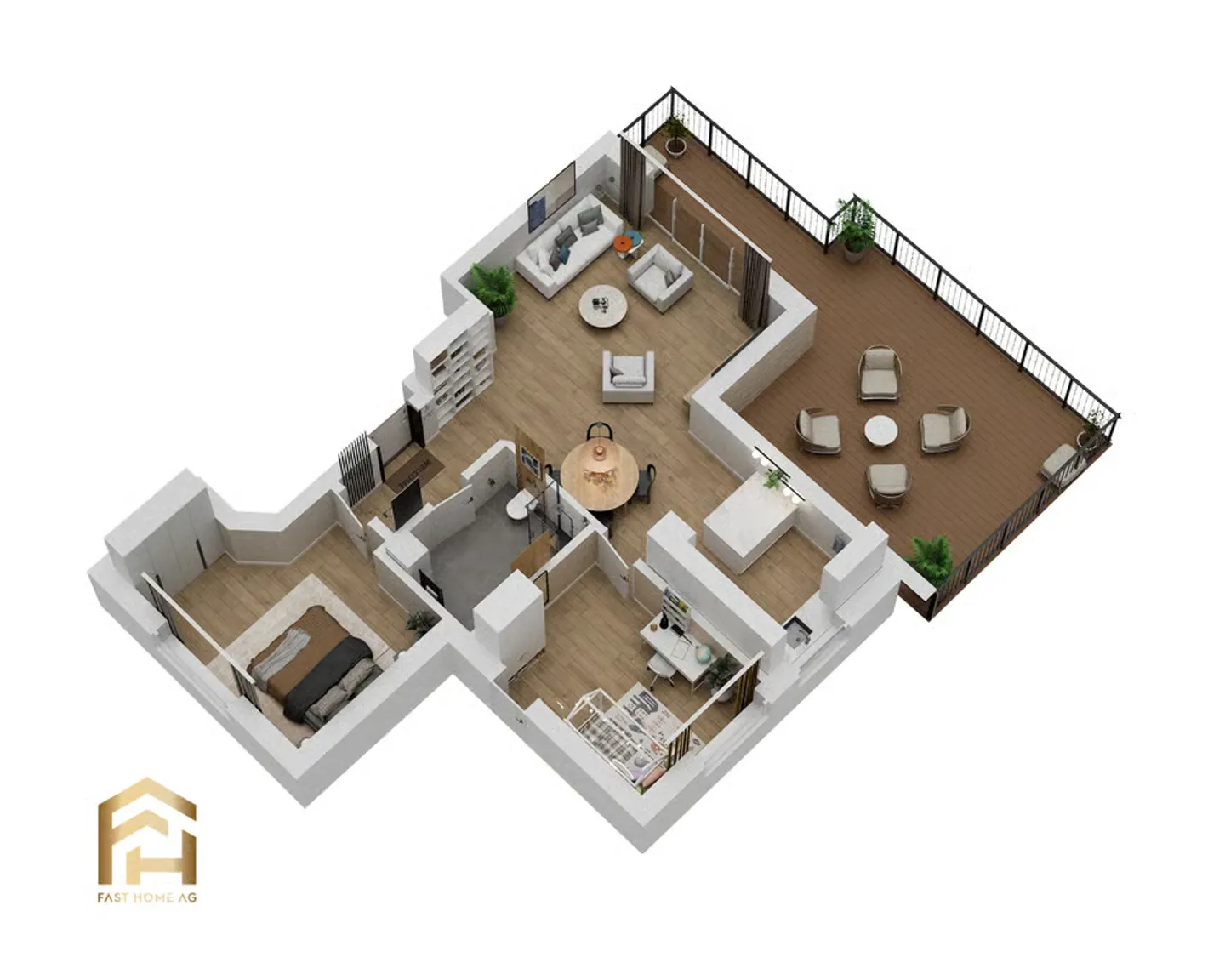 Penthouse Feeling: 3.5-Room New Building with Dream Terrace - Photo 12 of 13