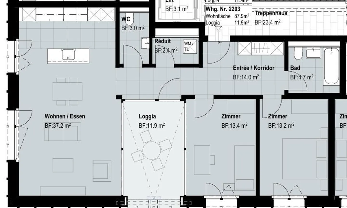 Appartamento moderno di 3,5 stanze con loggia luminosa - Foto 10 di 10