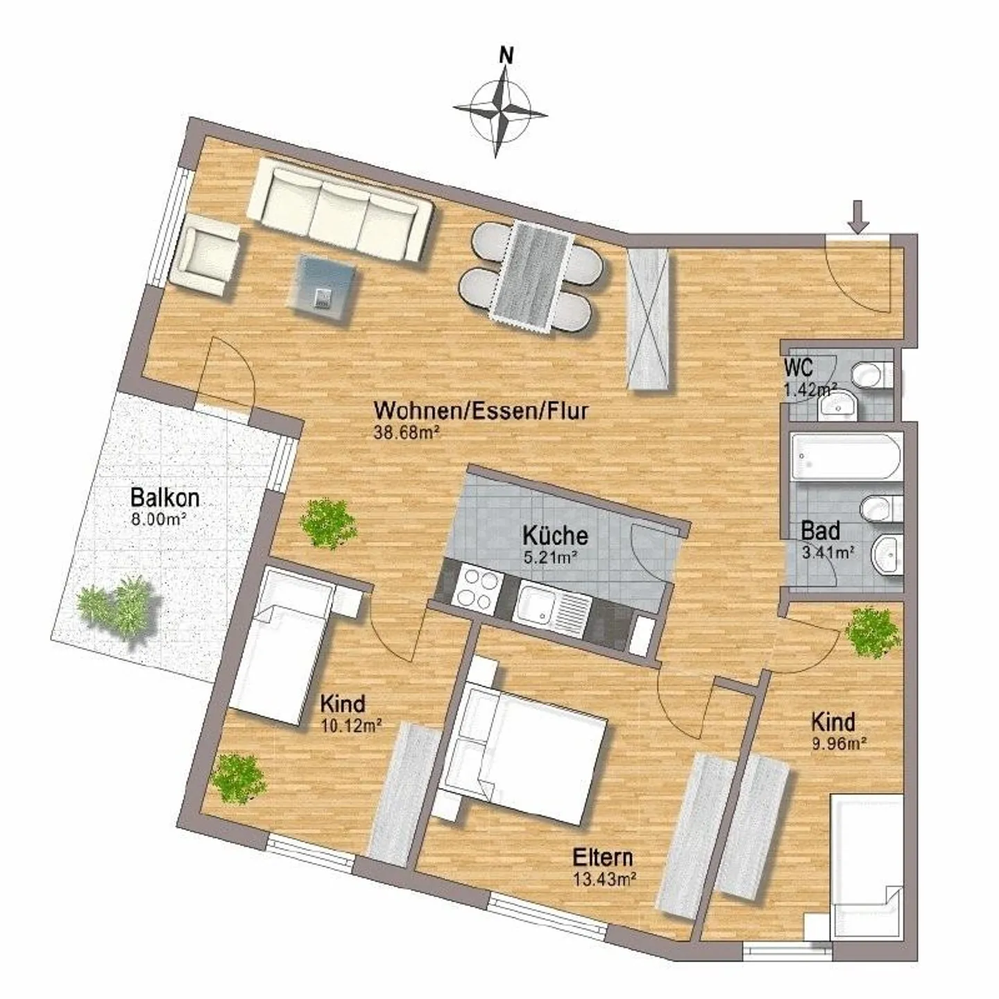 Urbanes Apartment in Kriens - Foto 6 von 6