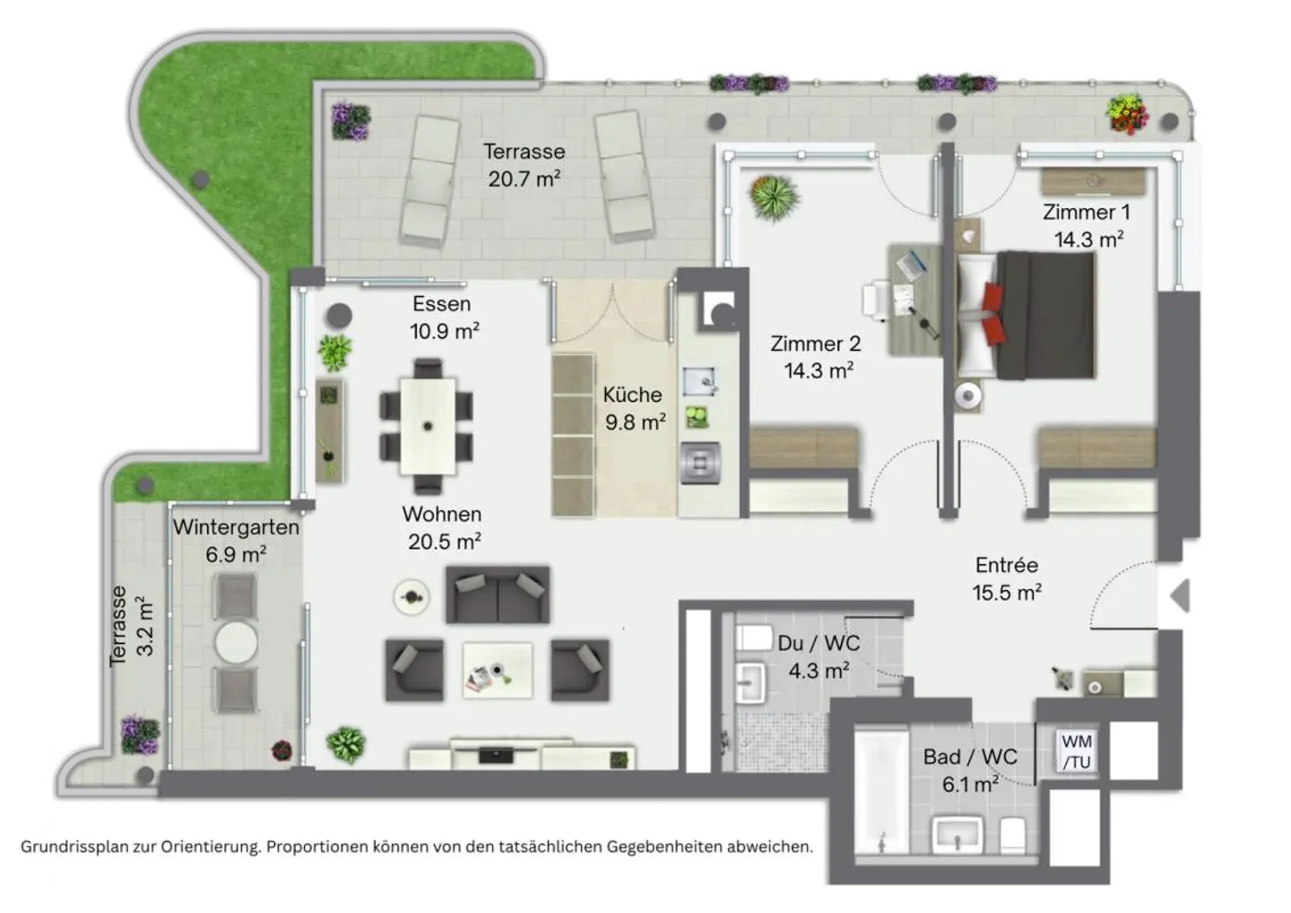 Exclusive 3.5-room apartment in Aglaya - Photo 9 of 12
