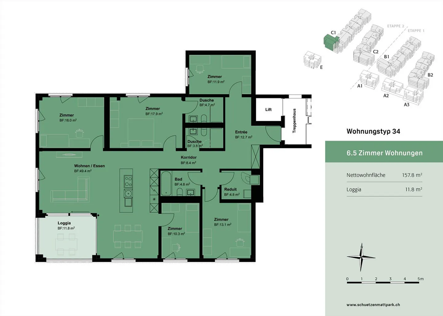 Condominium élégant de 6,5 pièces dans un emplacement central calme - Photo 9 sur 10