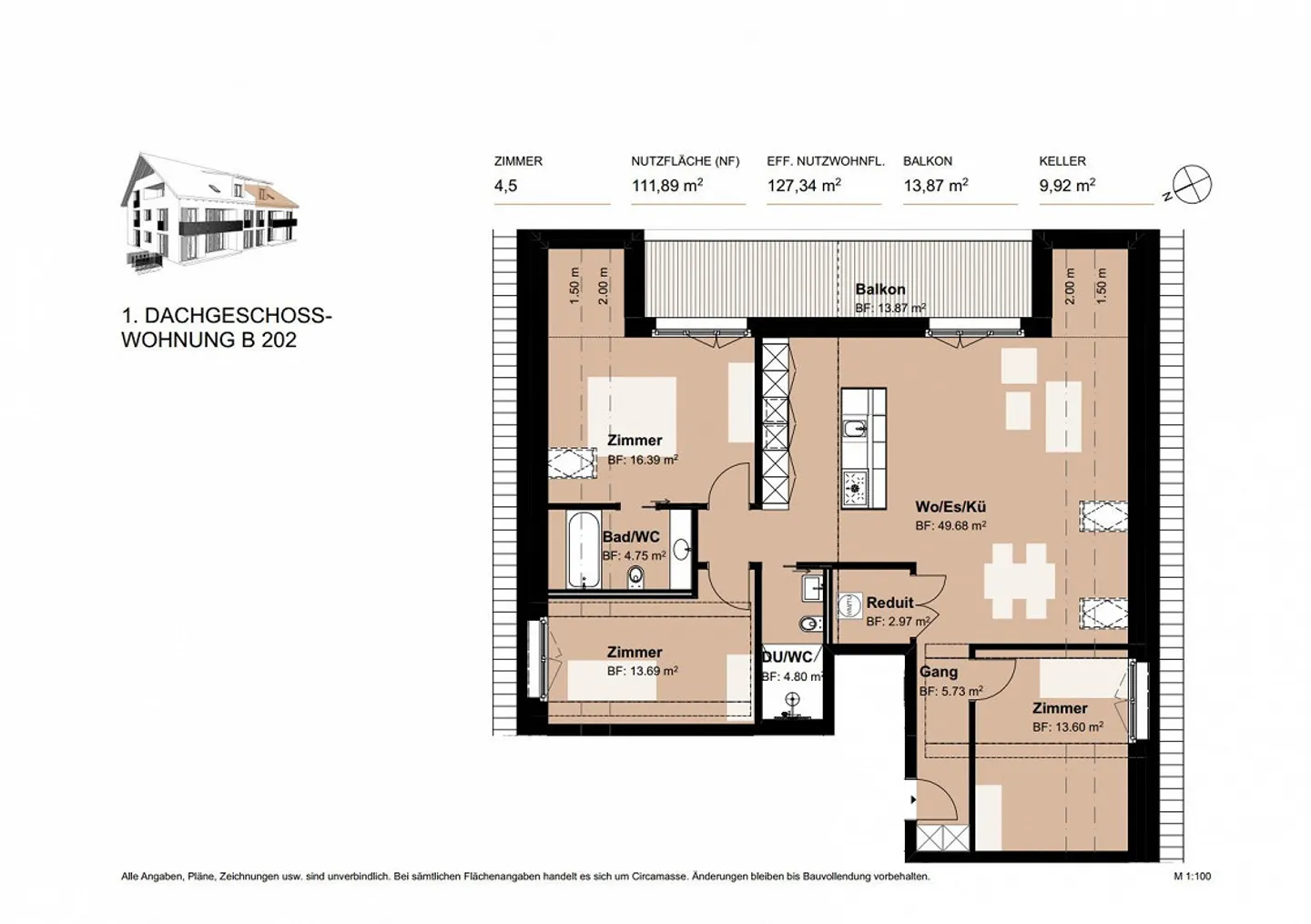 Charming 4.5-room apartment with slight sloping ceilings - Photo 8 of 9