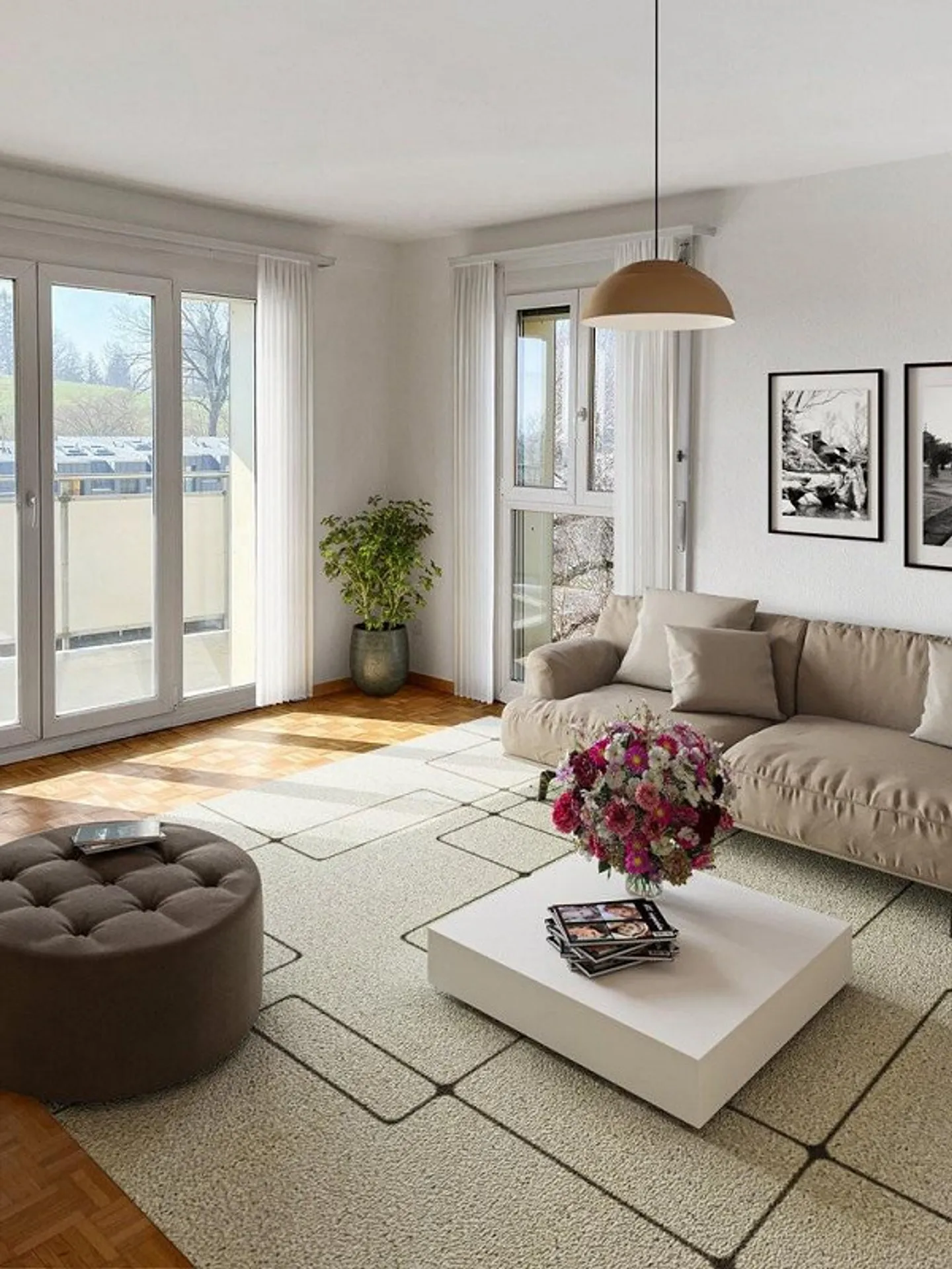 4-Zimmer-Wohnung im obersten Stock mit herrlichem unverbautem Blick - Foto 4 von 8