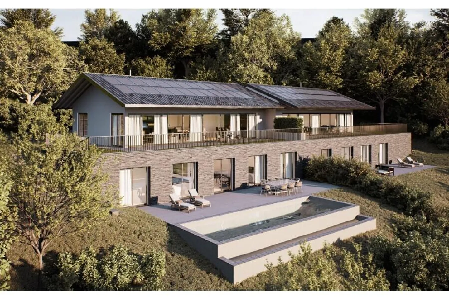 CHEXBRES – MODERNE VILLA MIT ATEMBERAUBENDEM BLICK AUF DEN GENFERSEE - Foto 3 von 11