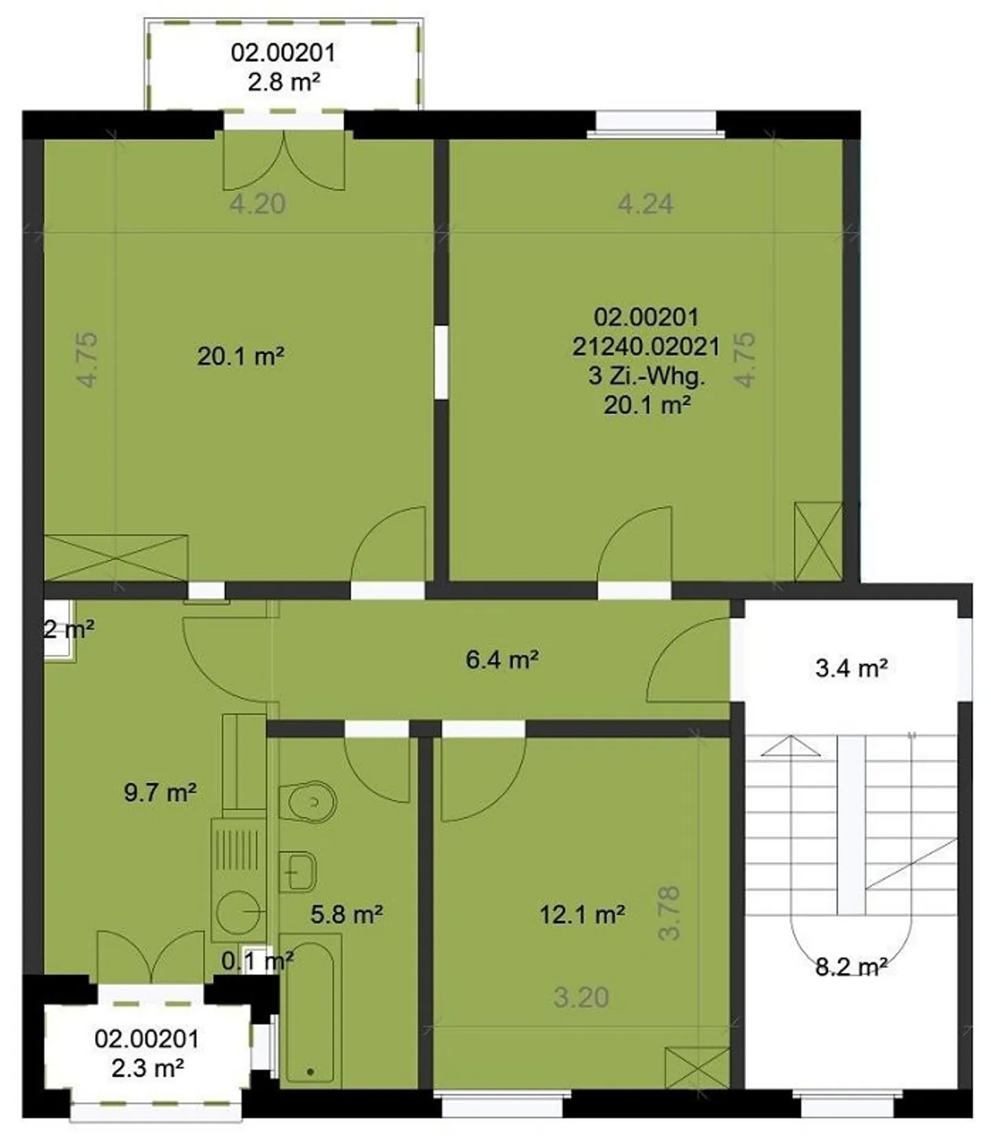 Nel cuore di Länggasse: appartamento di 3 stanze di 76 m2 al 4° piano - Foto 9 di 9