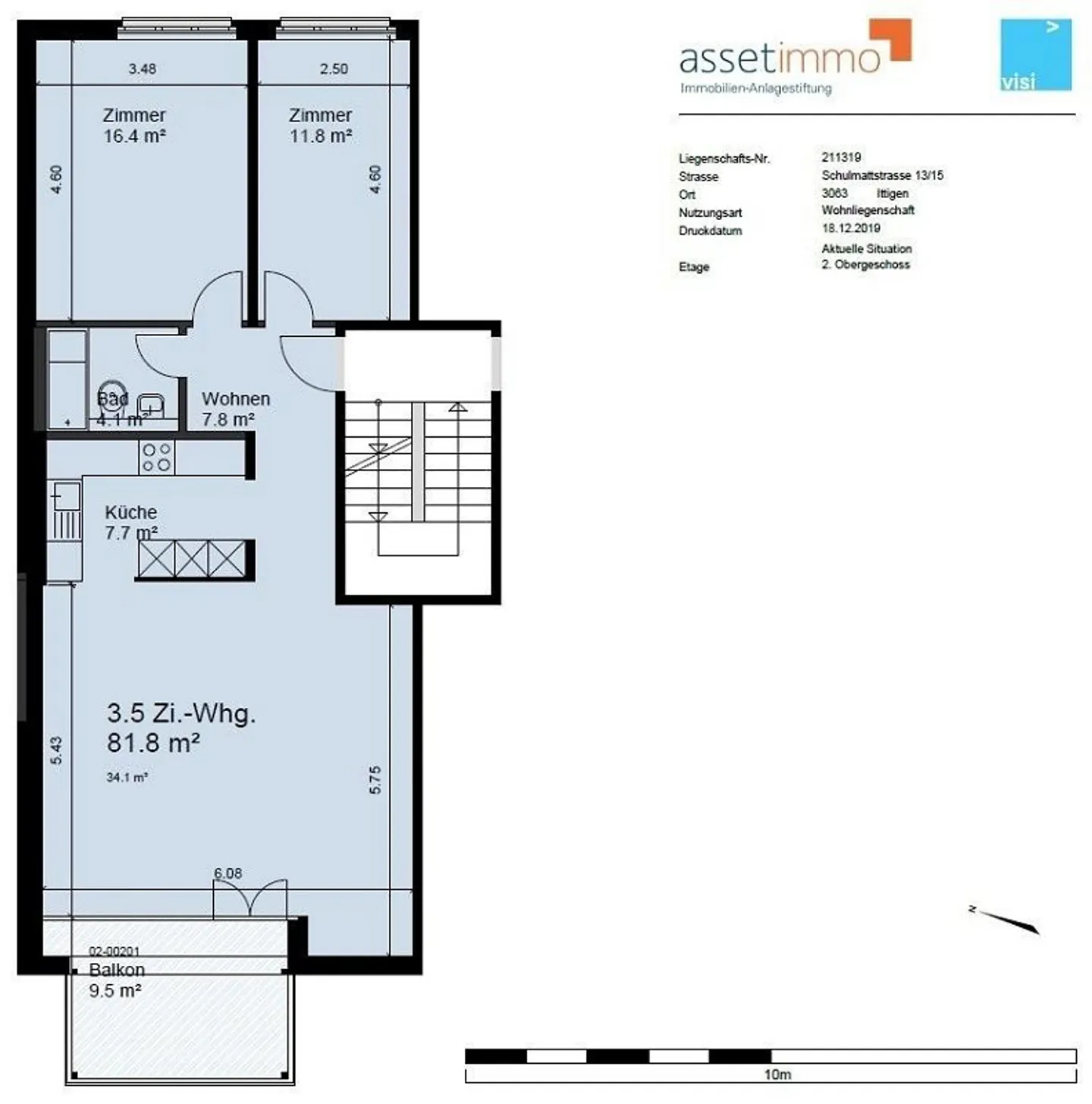 Appartement moderne de 3,5 pièces de 81 m2 au 2ème étage avec grand balcon - Photo 9 sur 9