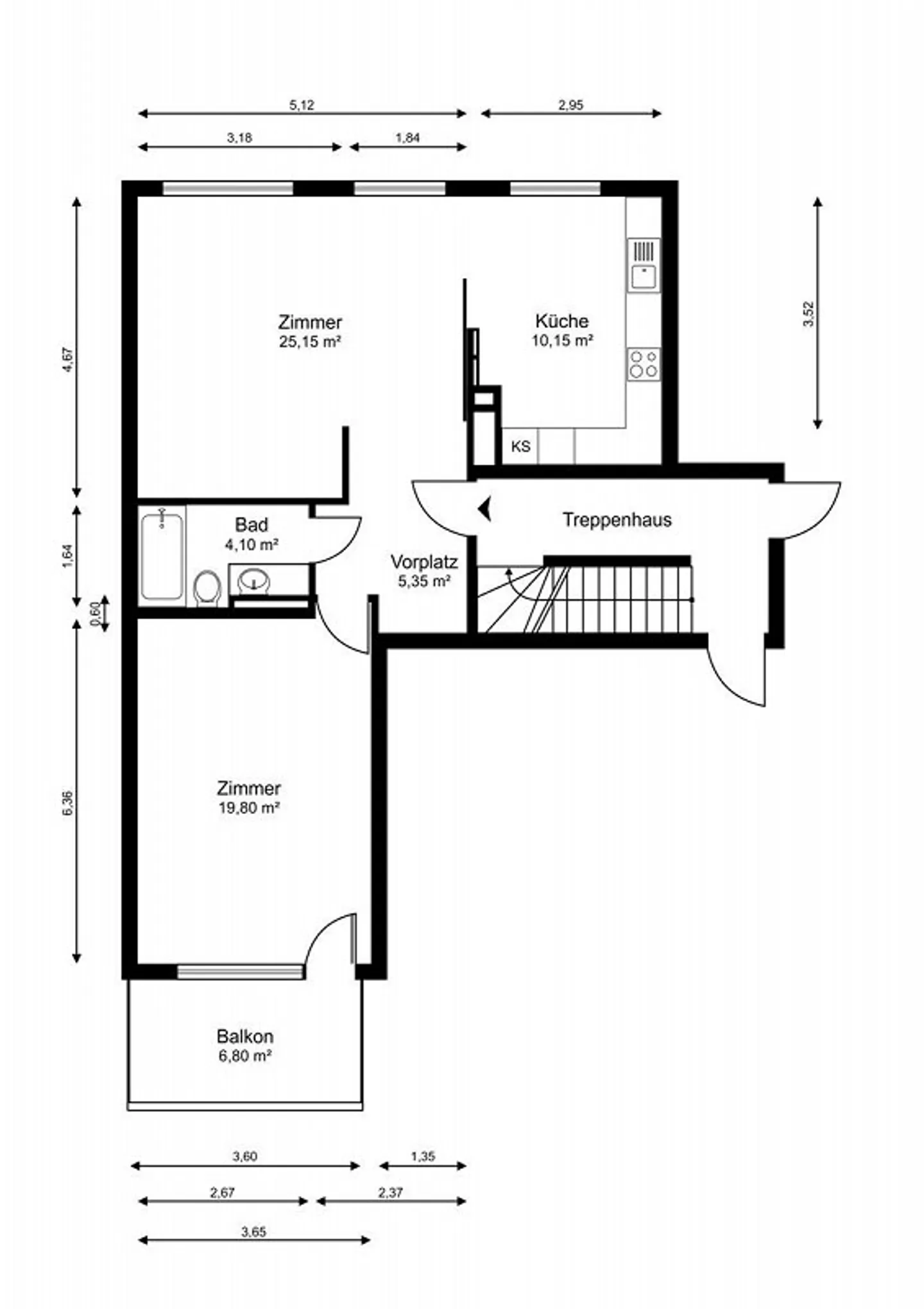 Sole del mattino e della sera: Luminoso appartamento di 2,5 stanze con stanza hobby - Foto 12 di 13