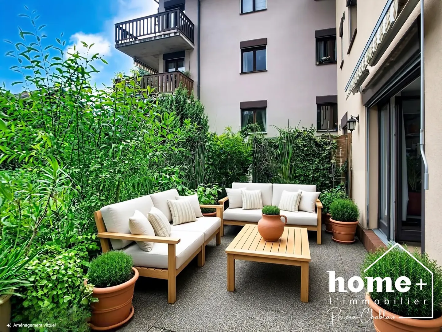 Appartement de 2,5 pièces en rez-de-jardin avec grande terrasse - Foto 7 di 11