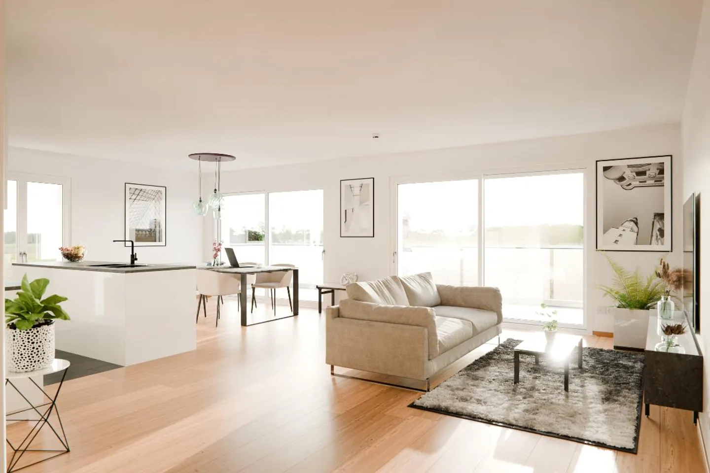 Moderne 3.5-Zimmer-Wohnung mit Balkon und  grossem Sitzplatz  in Beringen - Foto 4 von 5