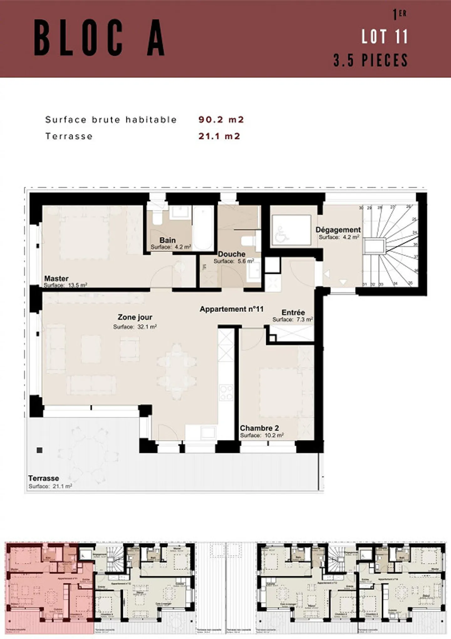 Appartement lumineux 3,5 pièces - Photo 3 sur 5