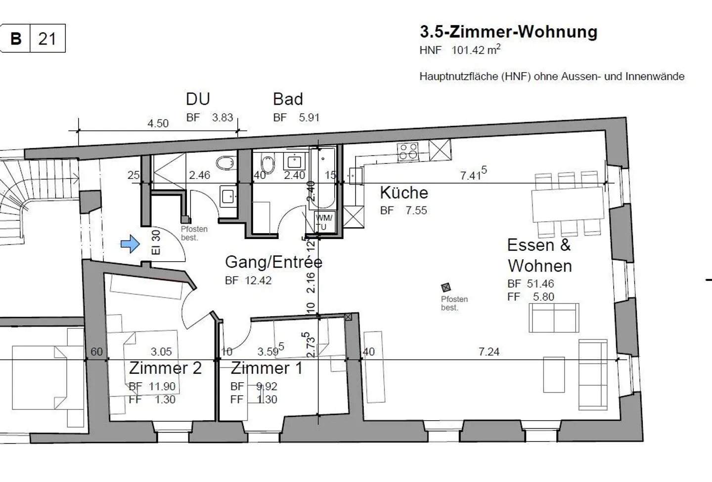 Charmante appartement de 3,5 pièces dans la vieille ville historique de Zofingen - Photo 10 sur 10