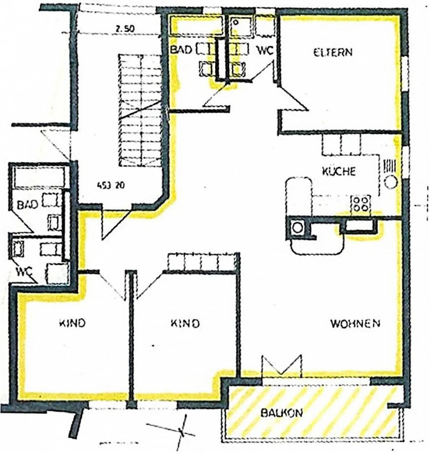 Appartement de 4,5 pièces bien entretenu avec cheminée, balcon et grand potentiel - Photo 17 sur 17
